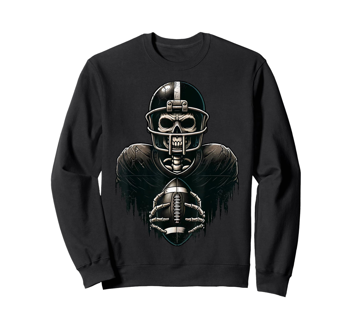 Halloween Skeleton Football Player Spooky Sports Graphic T-Shirt