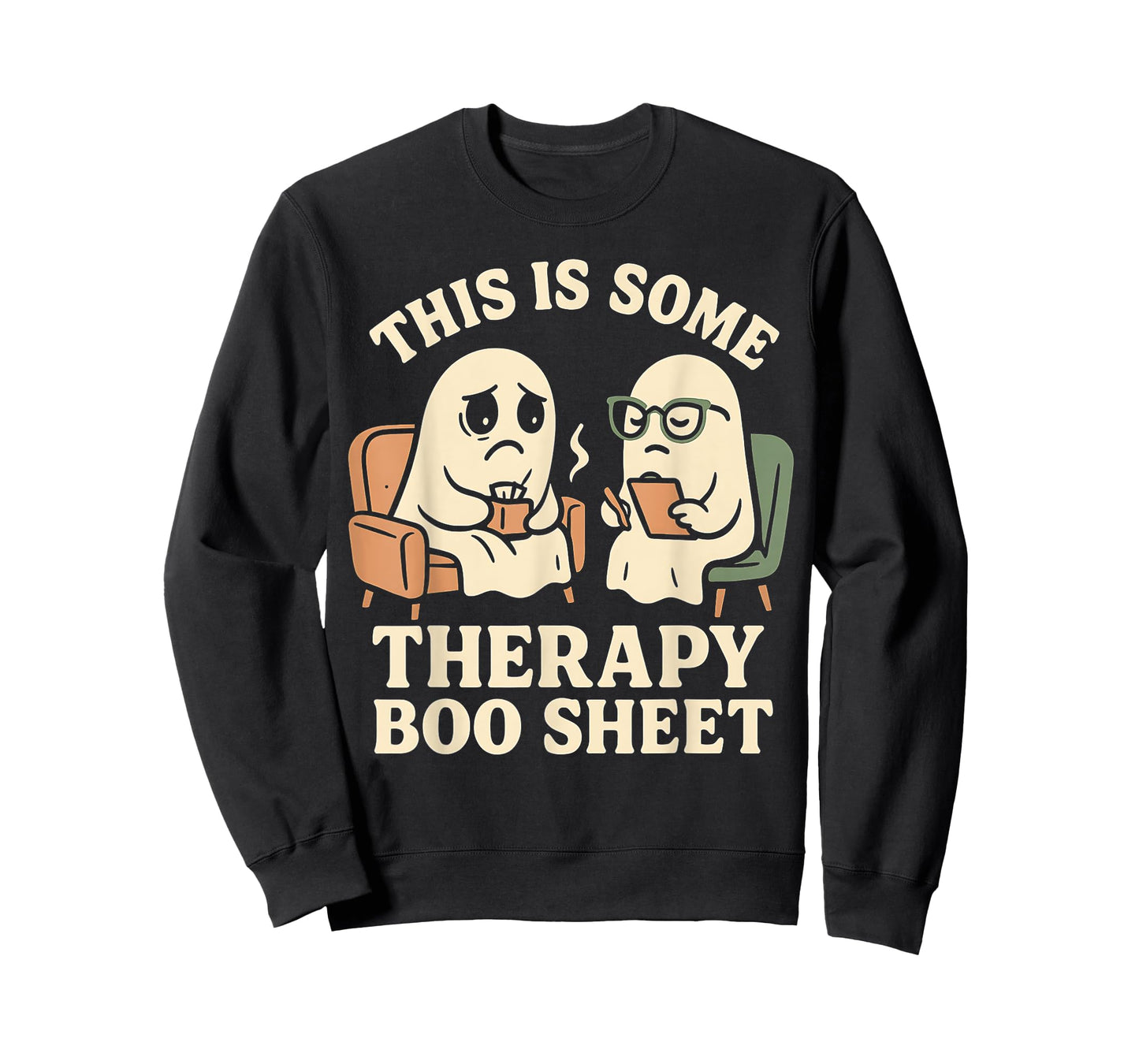 This is Some Therapy Boo Sheet Funny Ghost Halloween Anxiety T-Shirt
