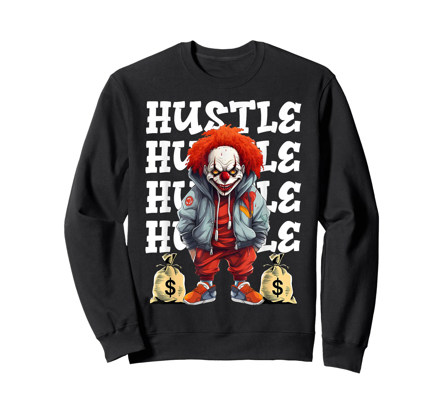 Hip Hop Scary Clown Hustle Money Urban Streetwear Halloween T-Shirt