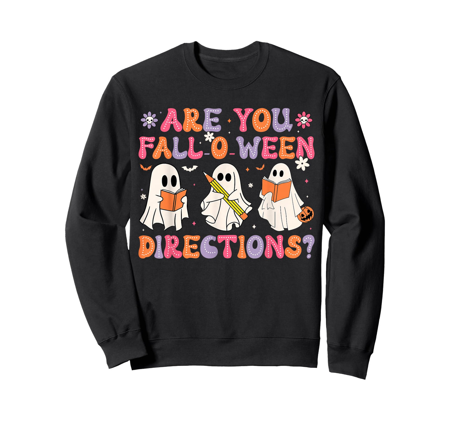 are You Fall O Ween Directions Teacher Halloween Ghost T-Shirt