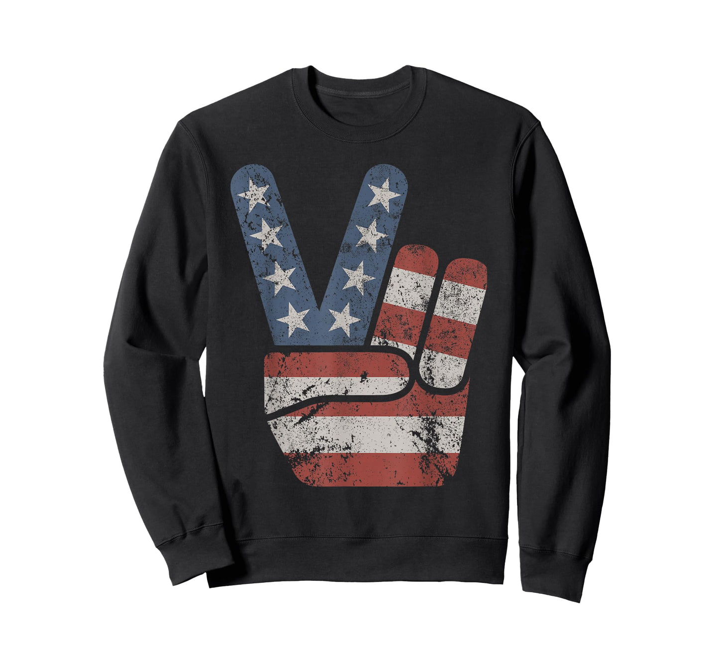 Peace Sign American Flag Vintage USA Women Kids Men T-Shirt