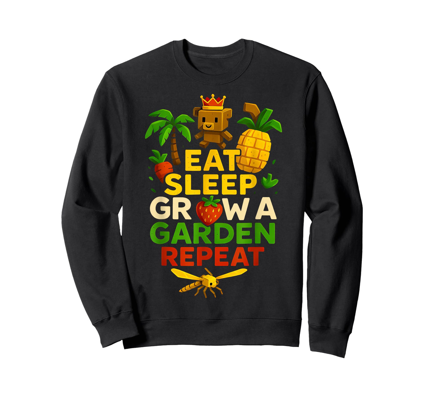 Funny Game Eat Sleep Grow A Garden Repeat Gamer Design T-Shirt