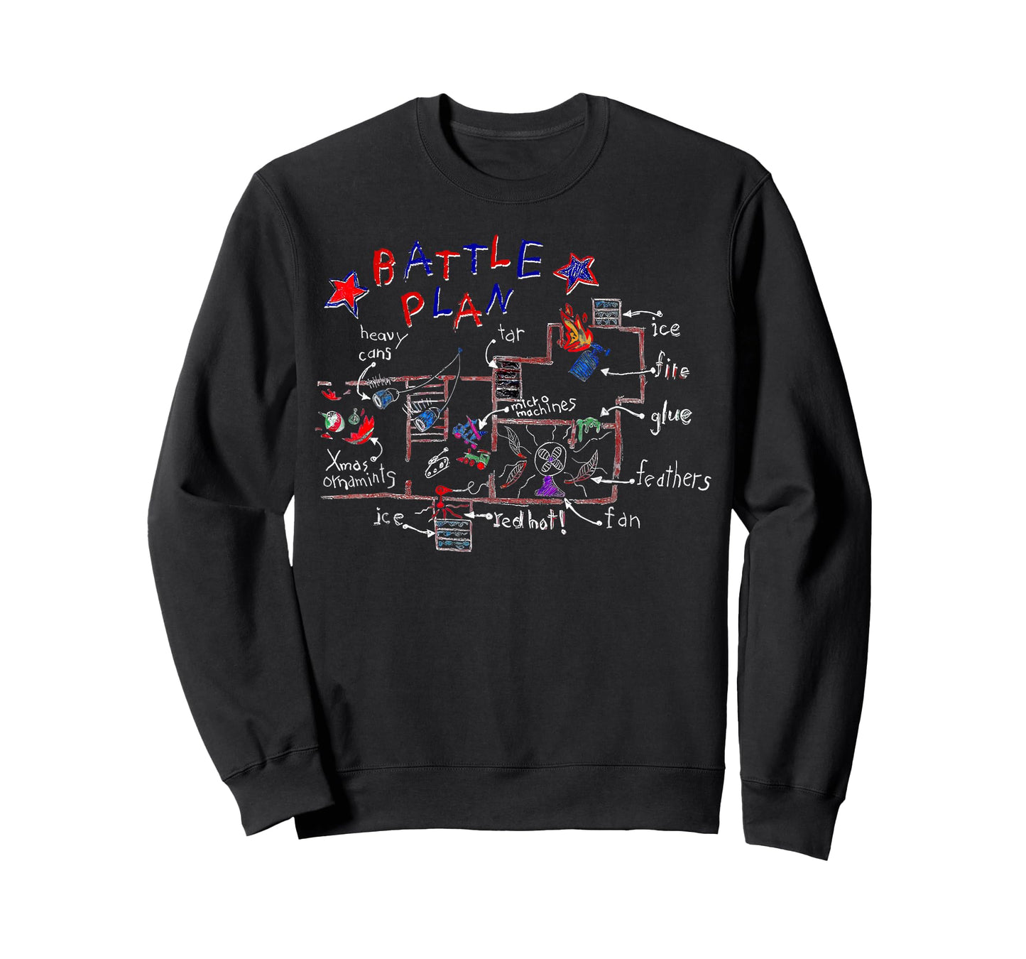 Funny Battle Plan Christmas Home Kids Hand Dawn Alone Xmas T-Shirt