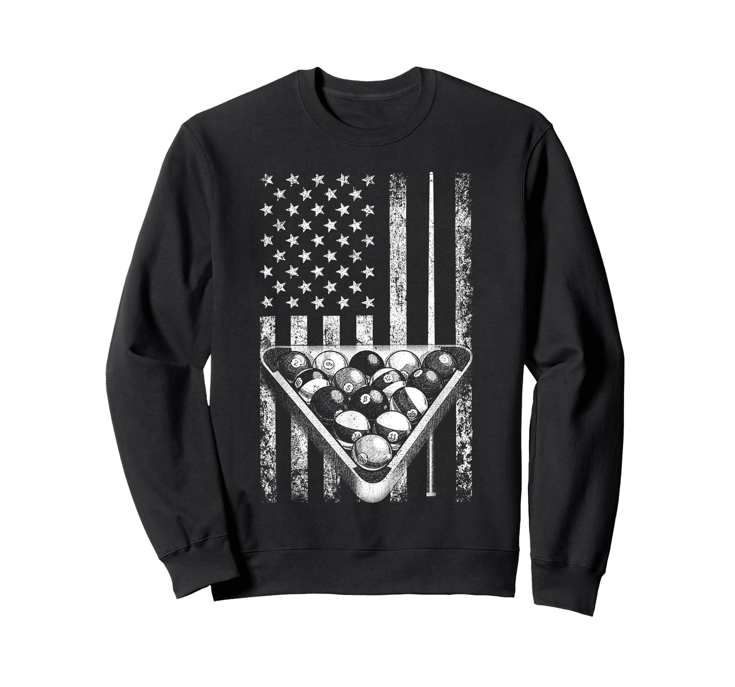 Vintage Billiard American Flag Pool Player T-Shirt