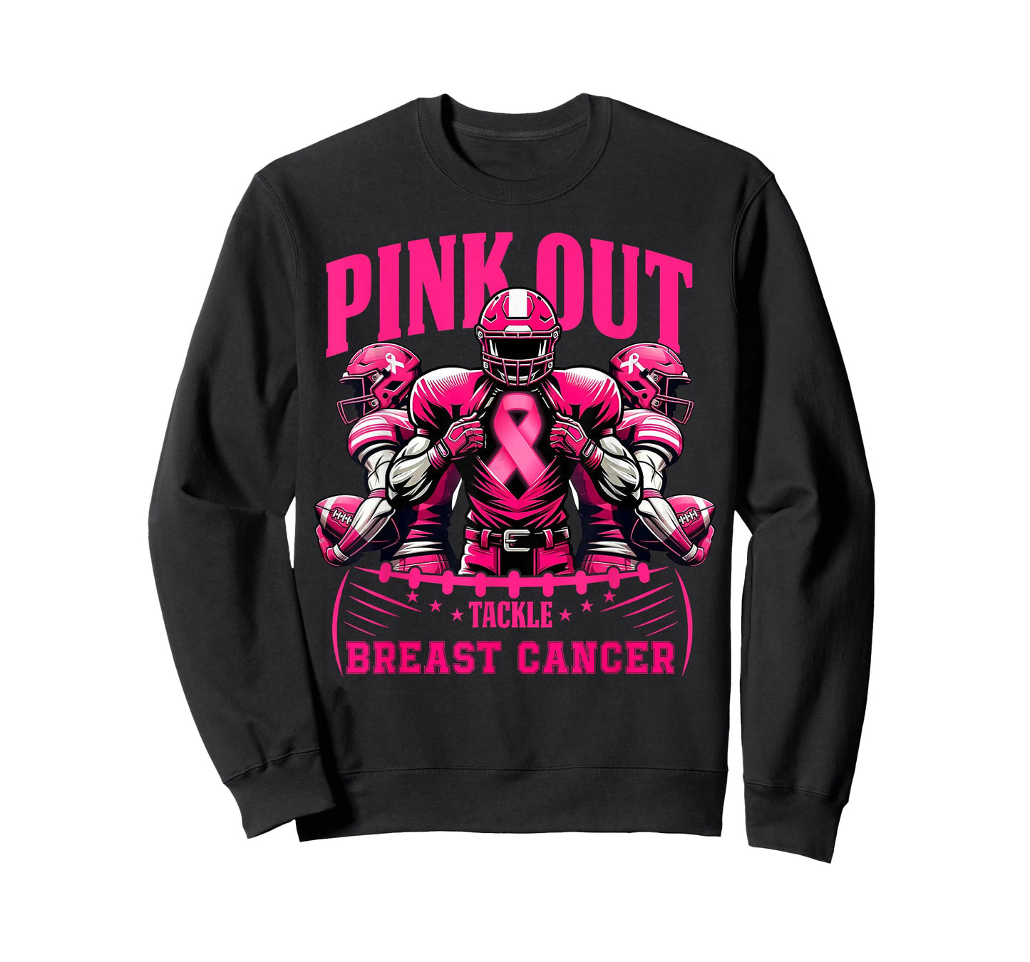Pink Out Football Game Tackle Breast Cancer Spirit Week T-Shirt