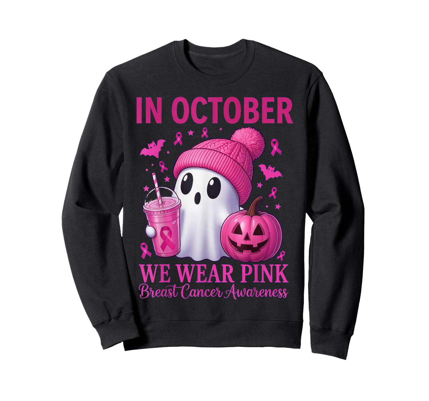 Breast Cancer Halloween Women in October We Wear Pink T-Shirt