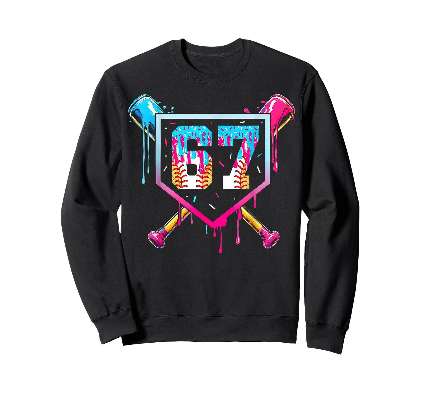 Baseball Drip Number 67 Player Or 67th Birthday Funny Meme T-Shirt