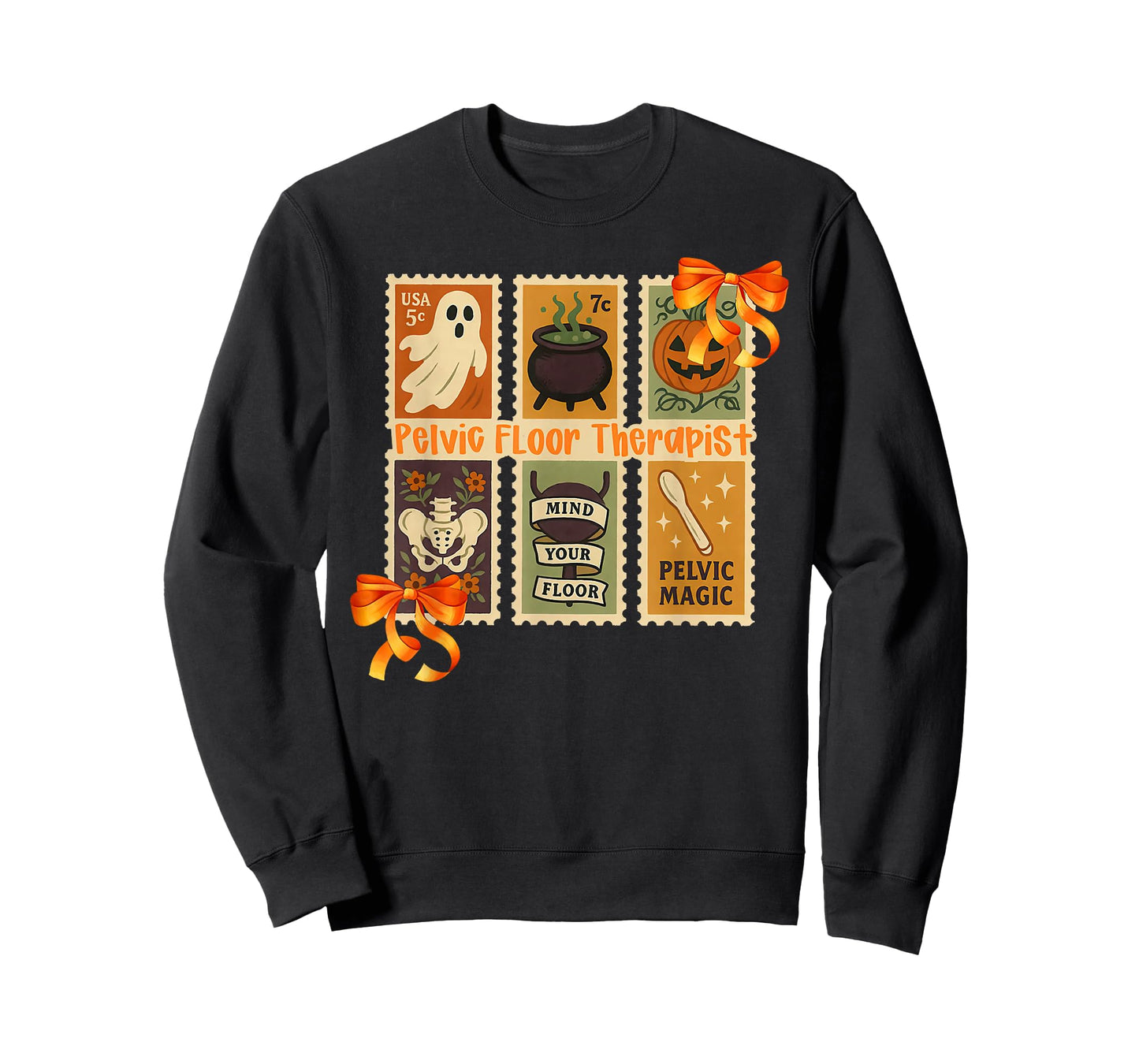 Stamp Pelvic Floor Therapist Ghost Postpartum Halloween T-Shirt