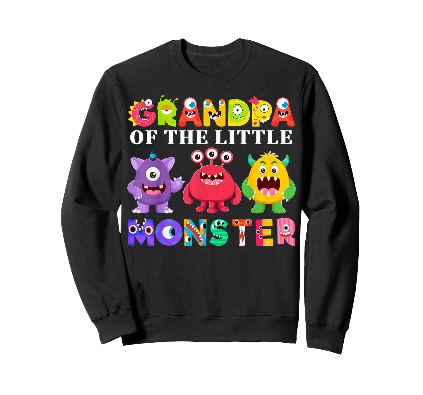 Grandpa Of The Little Monster Birthday Party Family Monster T-Shirt