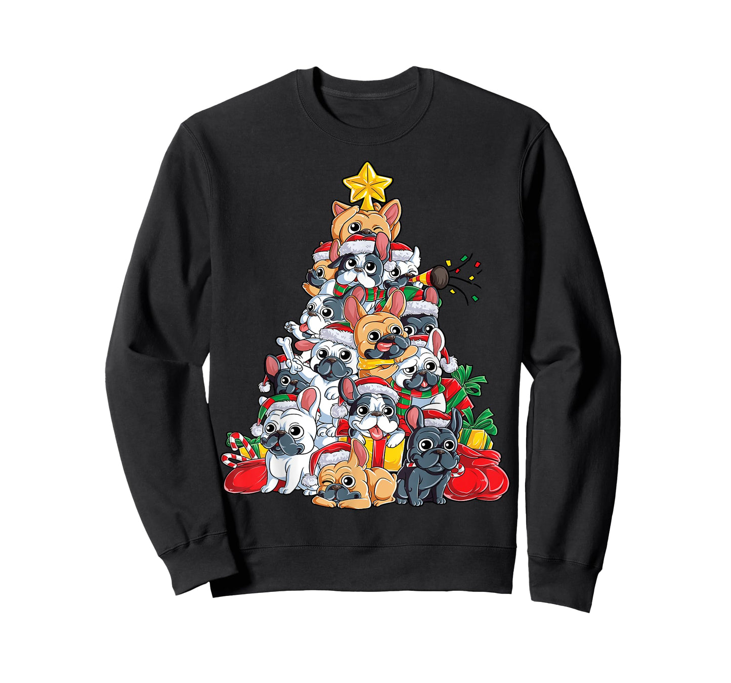 French Bulldog Christmas Tree Dog Santa Xmas Boys Dogmas T-Shirt