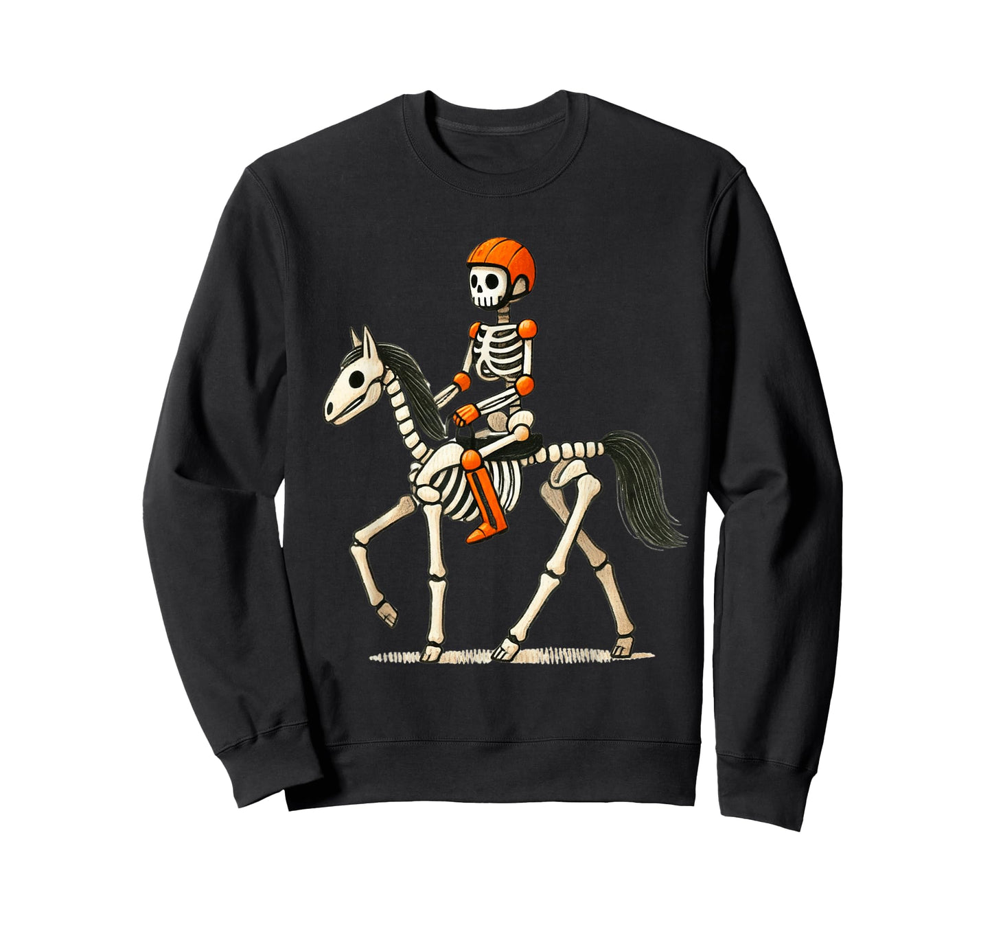 Funny Skeleton Horse Riding Halloween Costume Men Women T-Shirt