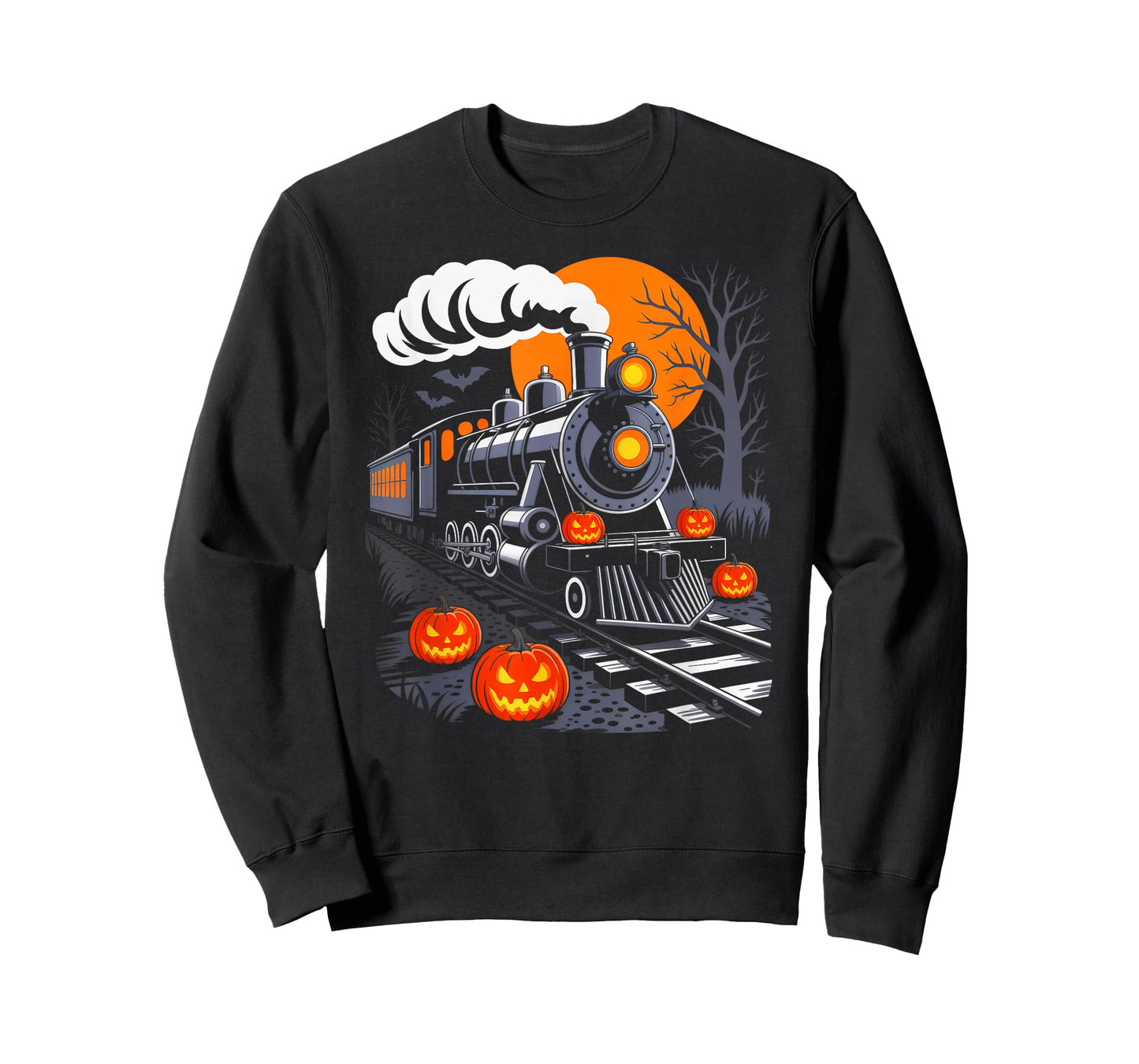 Funny Halloween Train Pumpkin Costume Train Lover Railroad T-Shirt