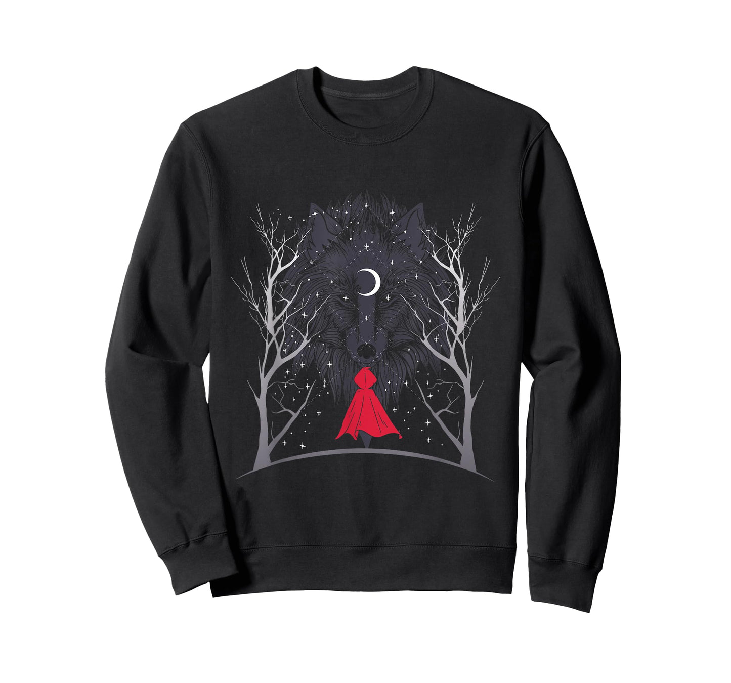 Red Riding Hood and the Wolf in the Moonlight - Occult, Witchcraft T-Shirt