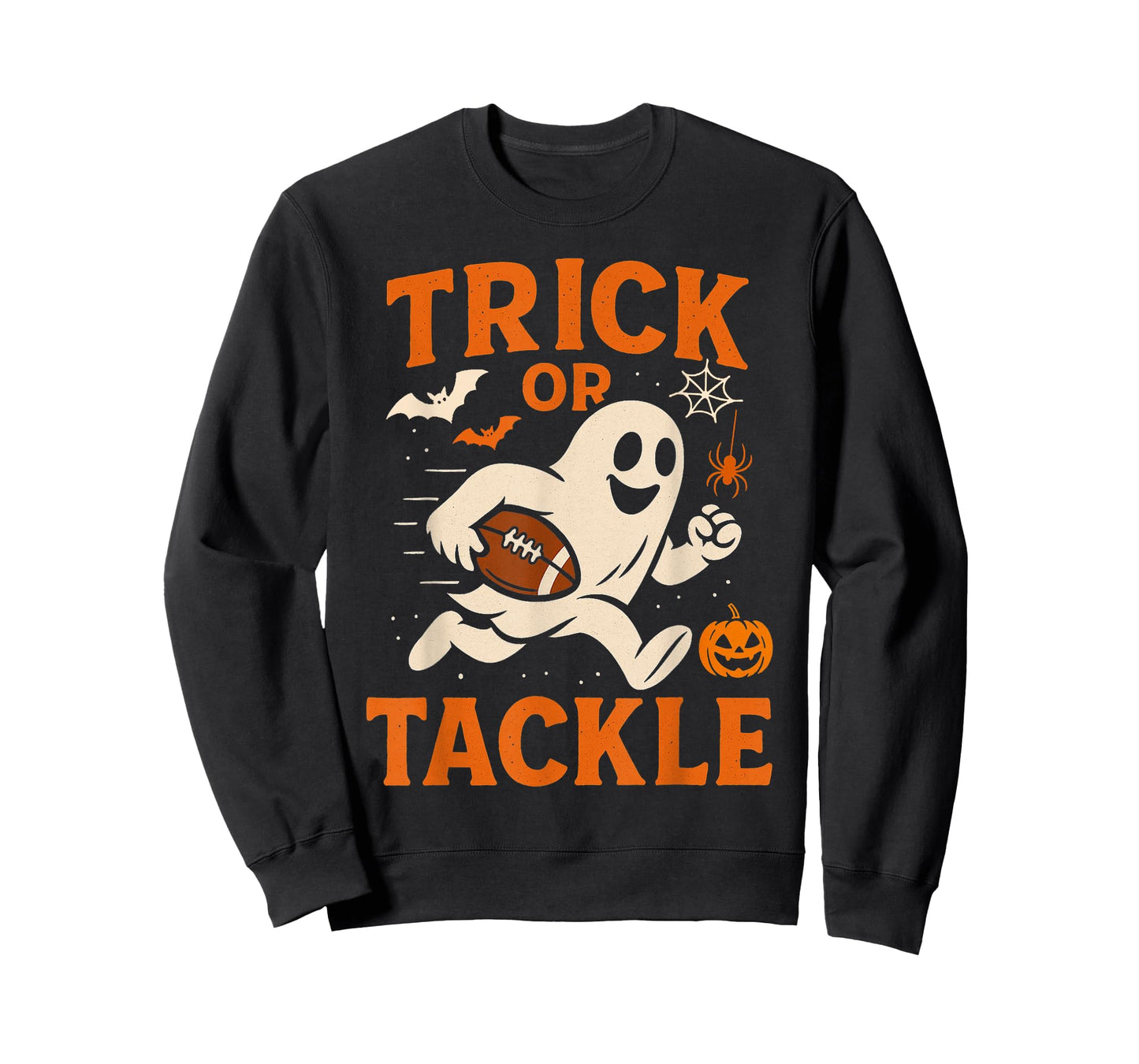 Halloween Ghost Funny Football Shirt for Boys Kids Women T-Shirt