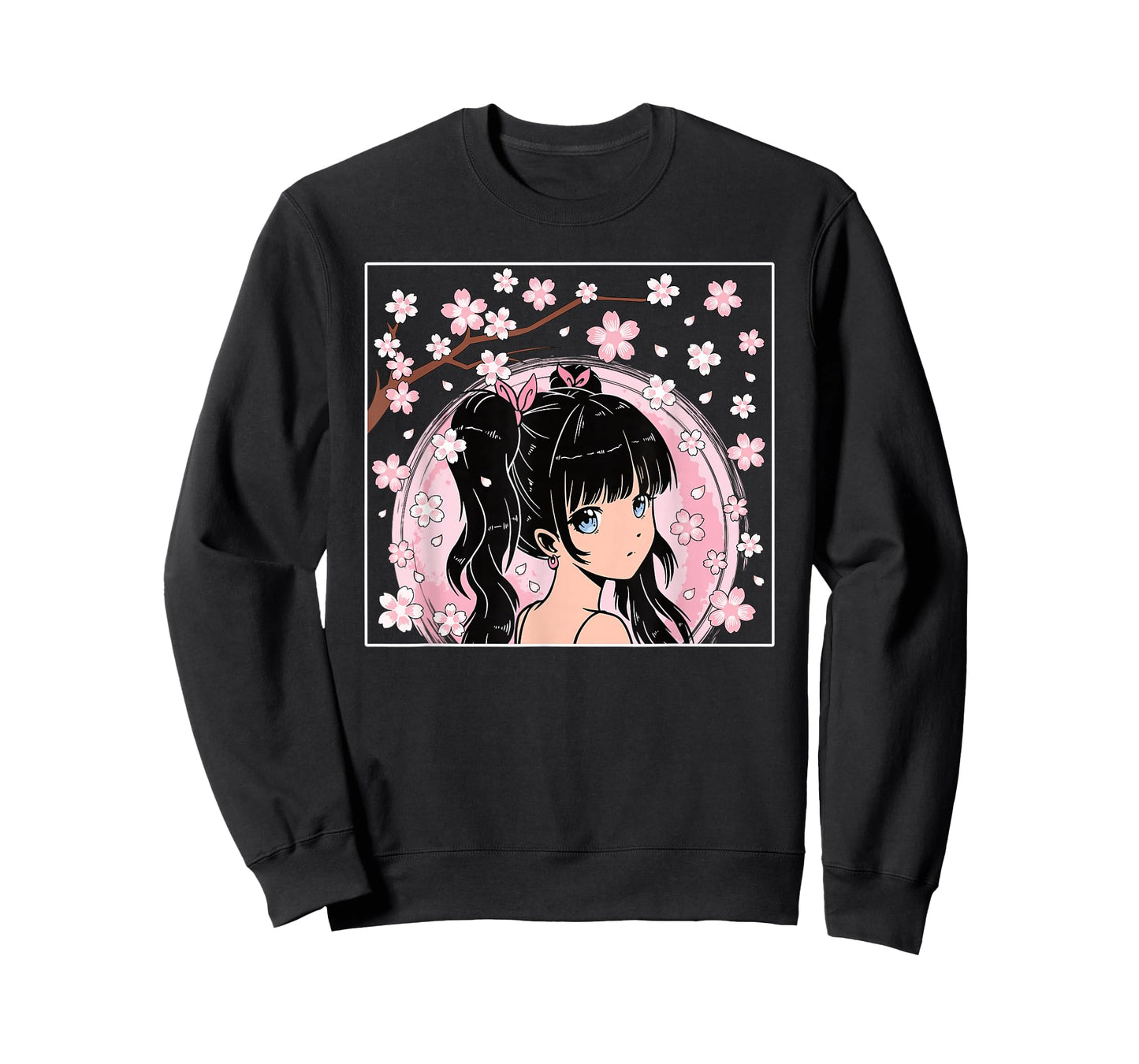 Japanese Anime Girl Manga Otaku Cherry Blossom Women Girls T-Shirt