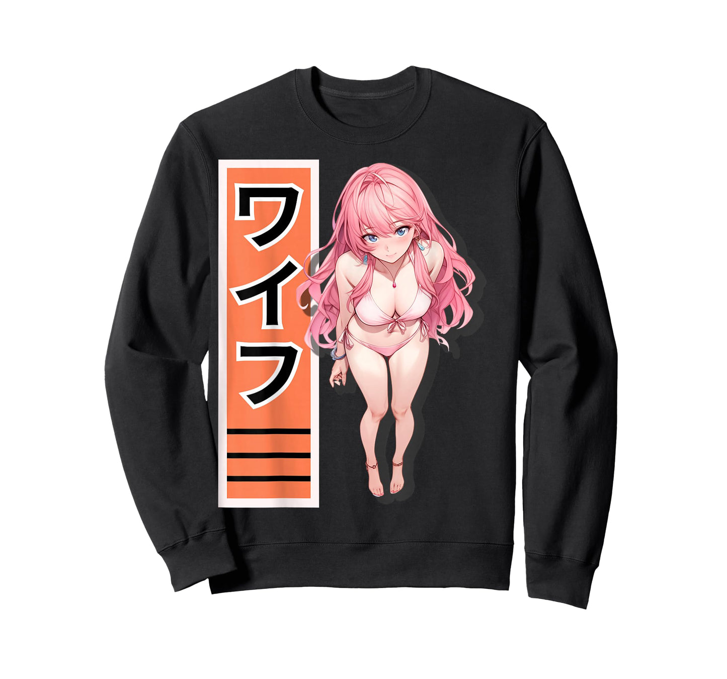Vibrant Anime Girl Waifu Kawaii Design for Manga and Otaku T-Shirt