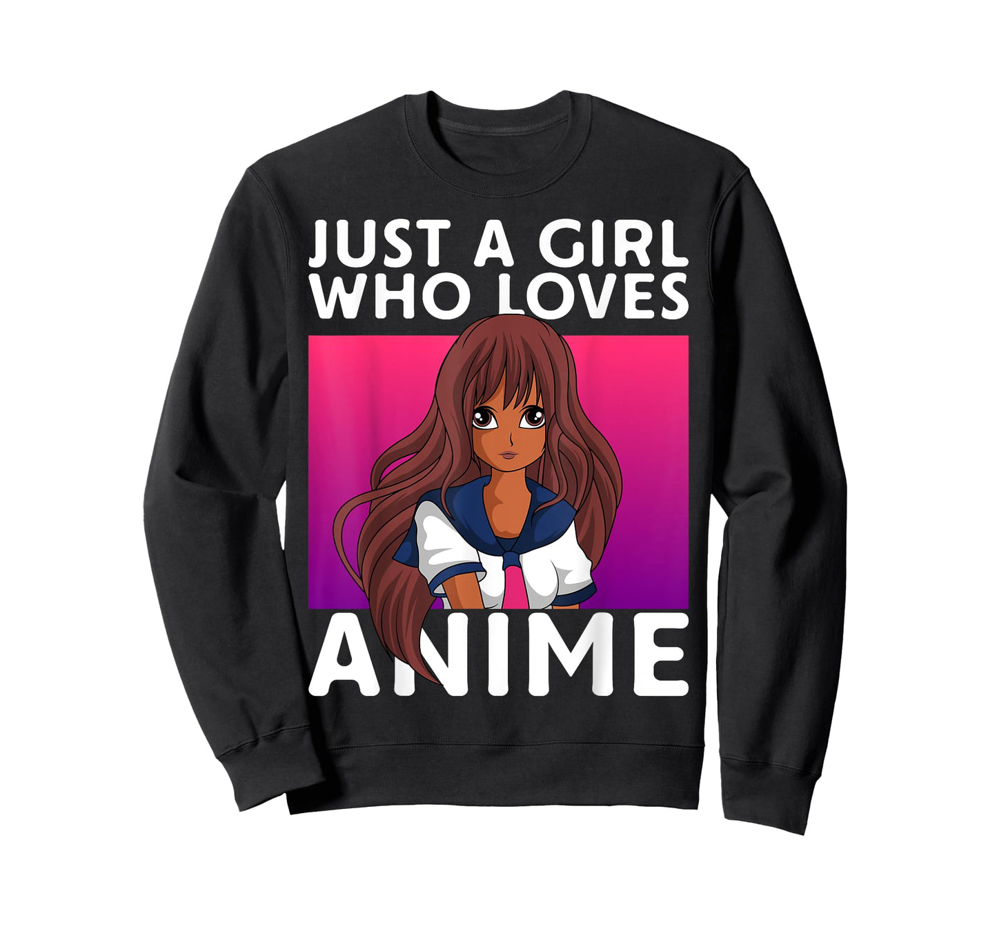 Just A Girl Who Loves Anime Lover Black Anime Girl T-Shirt