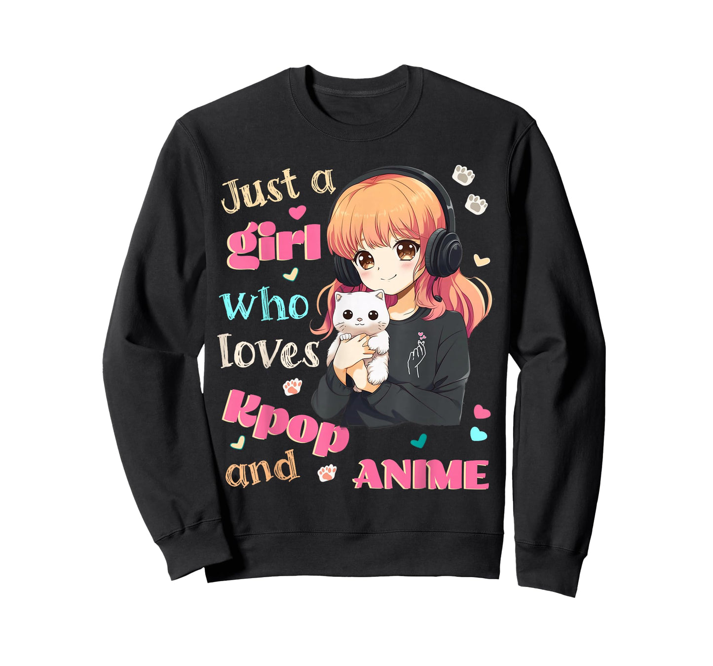 Just a Girl who Loves Kpop Anime Cute Merch Merchandise Cats T-Shirt