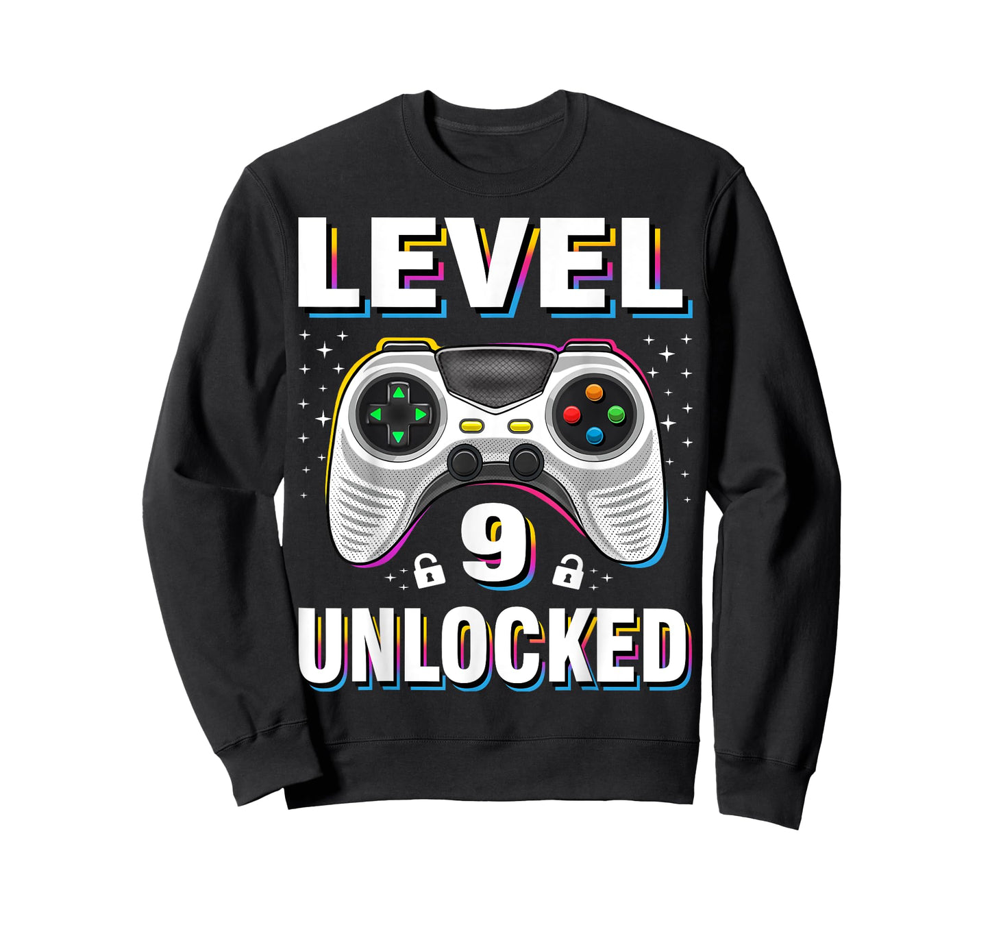 9th Birthday Boy Level 9 Unlocked Video Gamer 9 Years Old T-Shirt