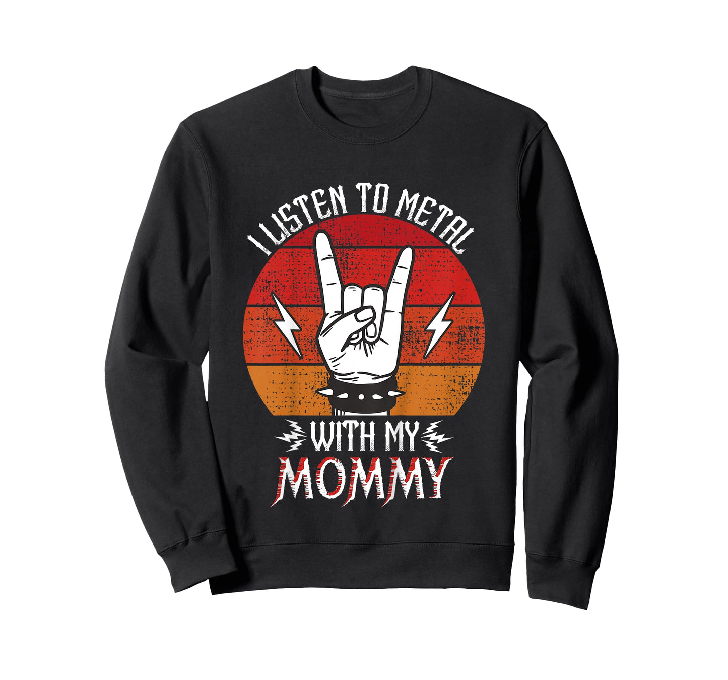 I Listen To Heavy Metal With My Mommy Kids Heavy Metal T-Shirt