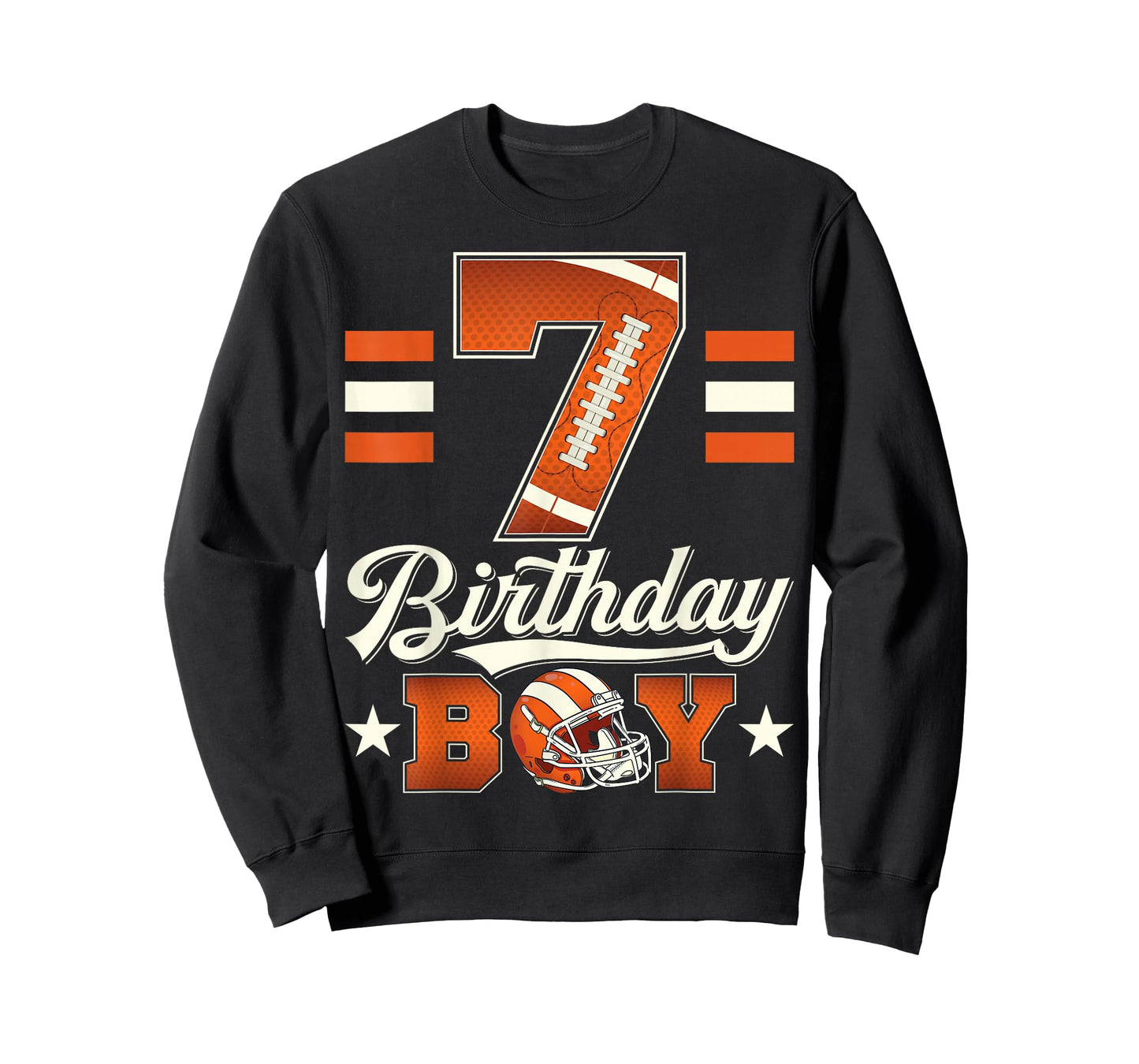 Seven 7th Birthday Boy Football 7 Year Old Sports Party T-Shirt