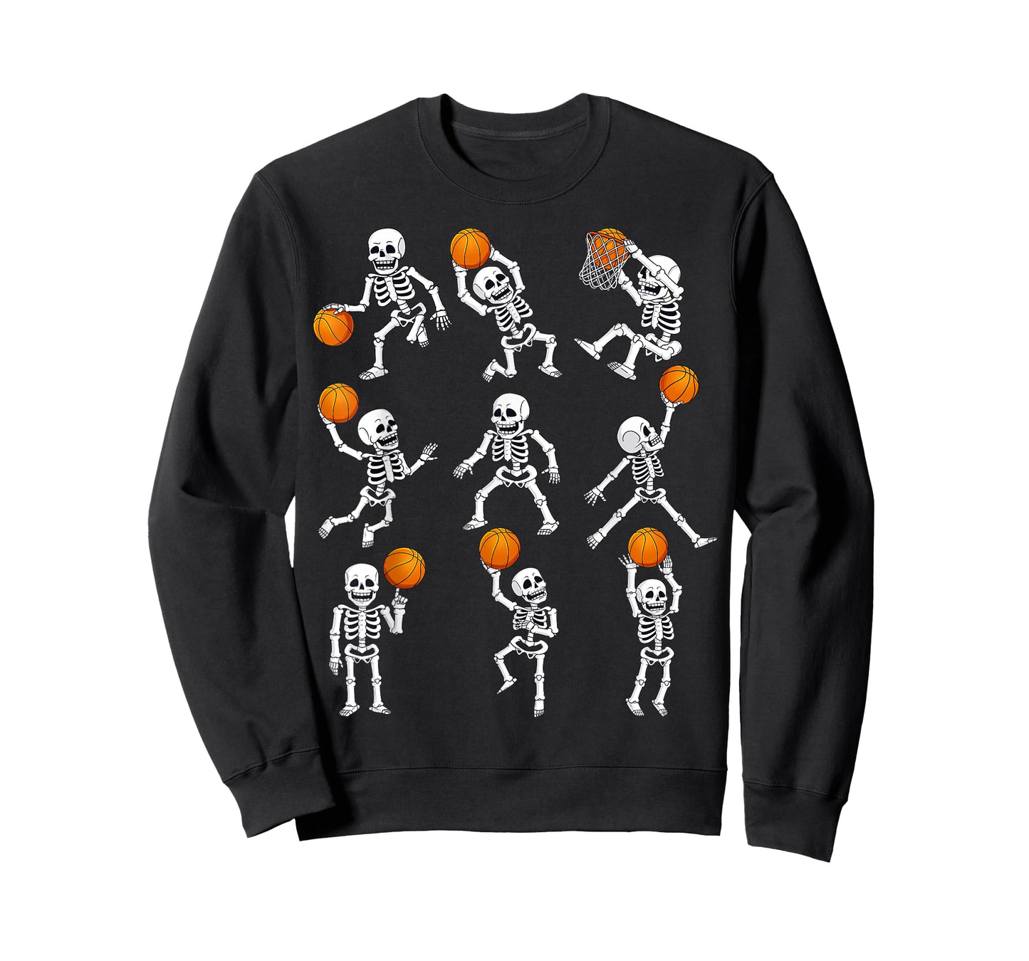 Halloween Basketball Skeletons Dunking Dribble Boys Kids T-Shirt