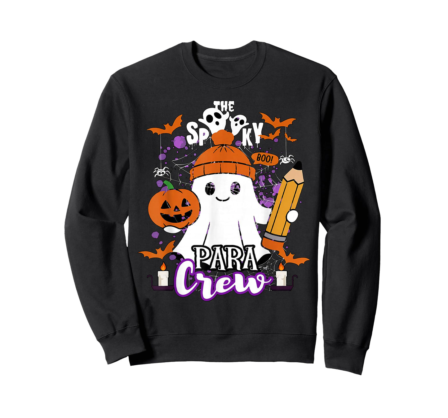 Spooky para Crew Ghost Halloween Paraprofessional Teacher T-Shirt