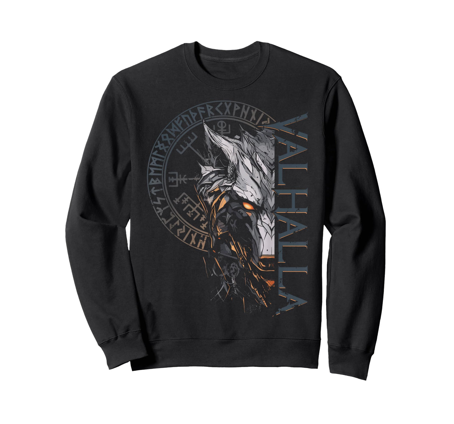 Valhalla Wolf Wolves Odin's Runes Nordic Compass Viking T-Shirt