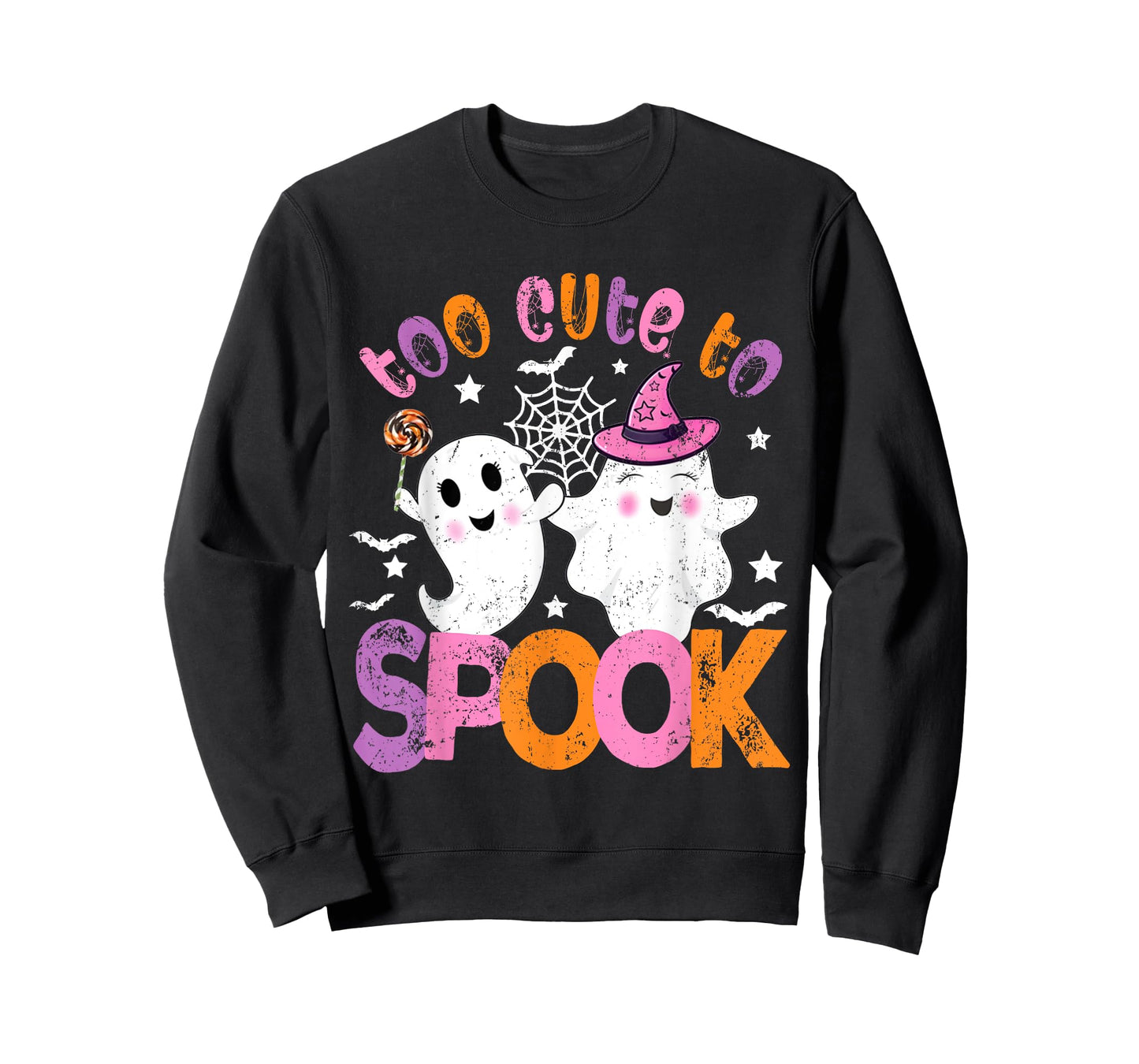 Kawaii Halloween Ghost Costume Too Cute To Spook Girl Kids T-Shirt