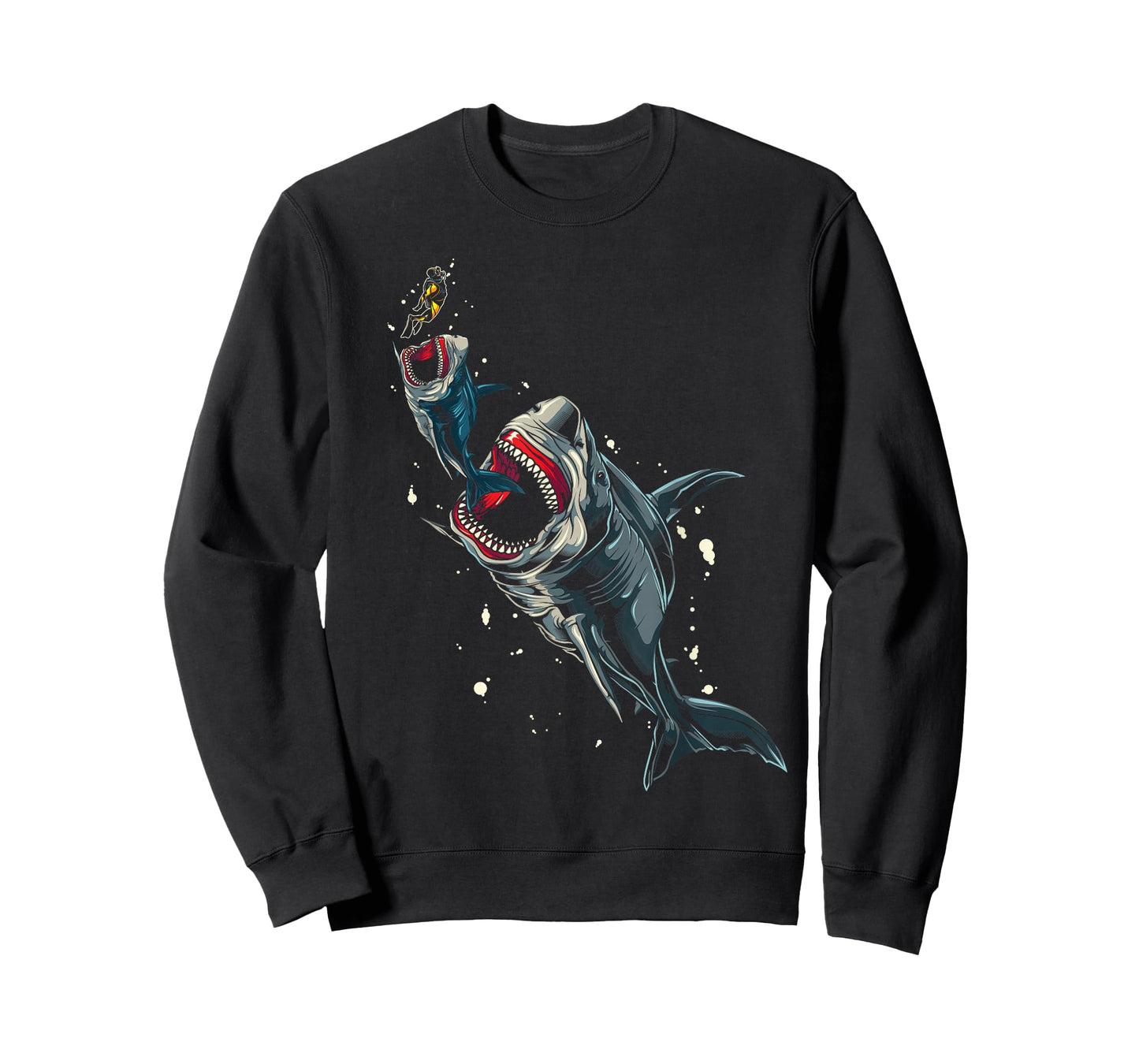 Ocean Sea Monster Hunting Megalodon Scuba Diver Gift Shark T-Shirt