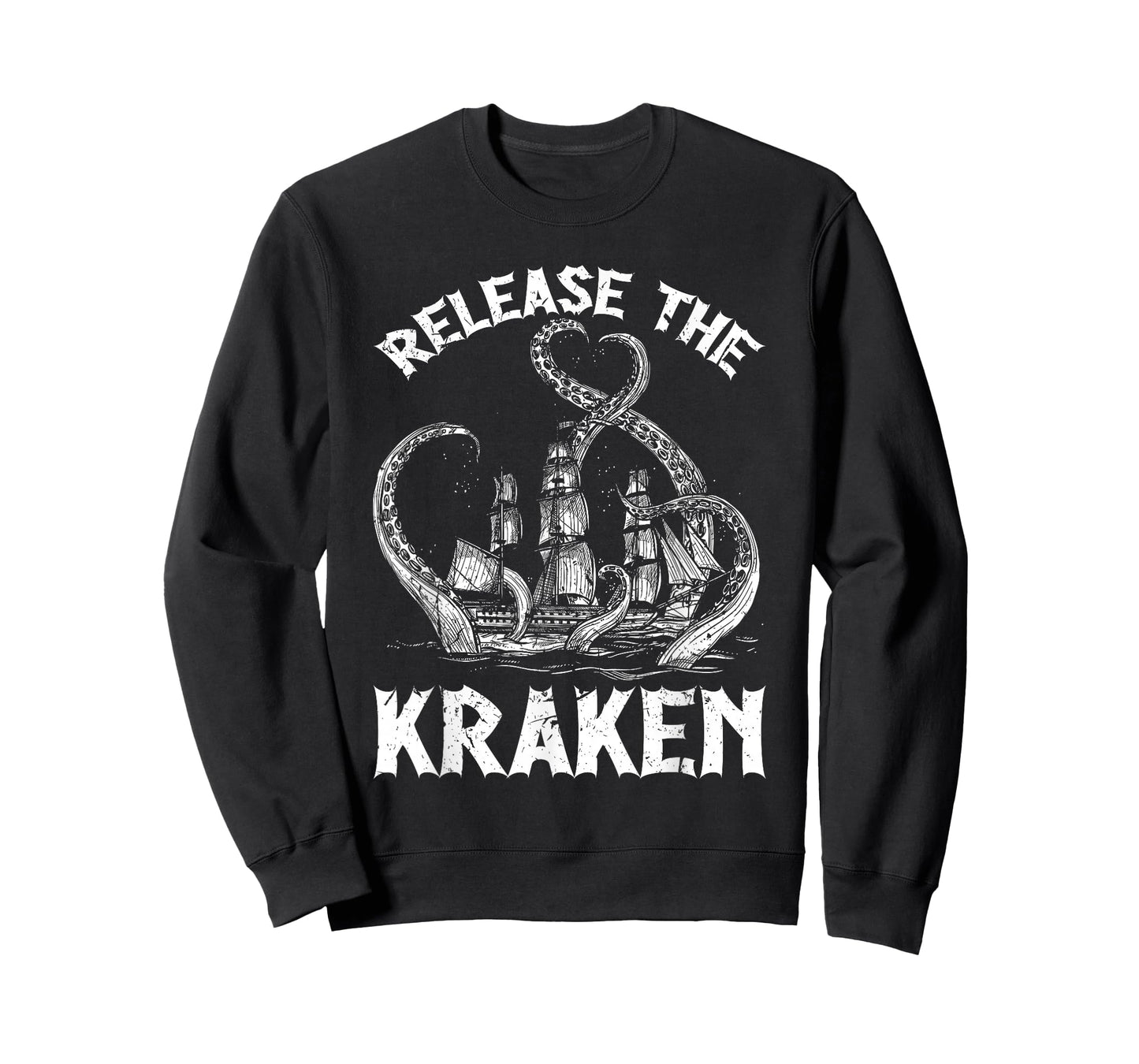 Funny Kraken Sea Monster Apparel Release The Kraken Octopus Sea Creature Unisex Adults & Kids T-Shirt Black Small