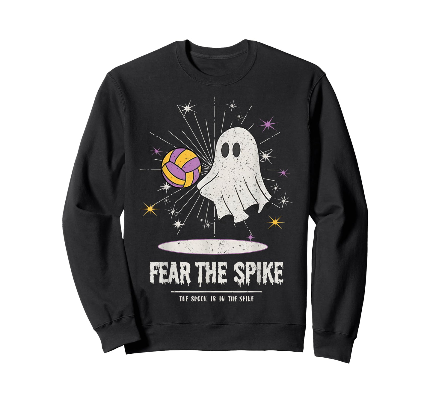 Fear The Spike Spooky Ghost Playing Volleyball Player Sports T-Shirt