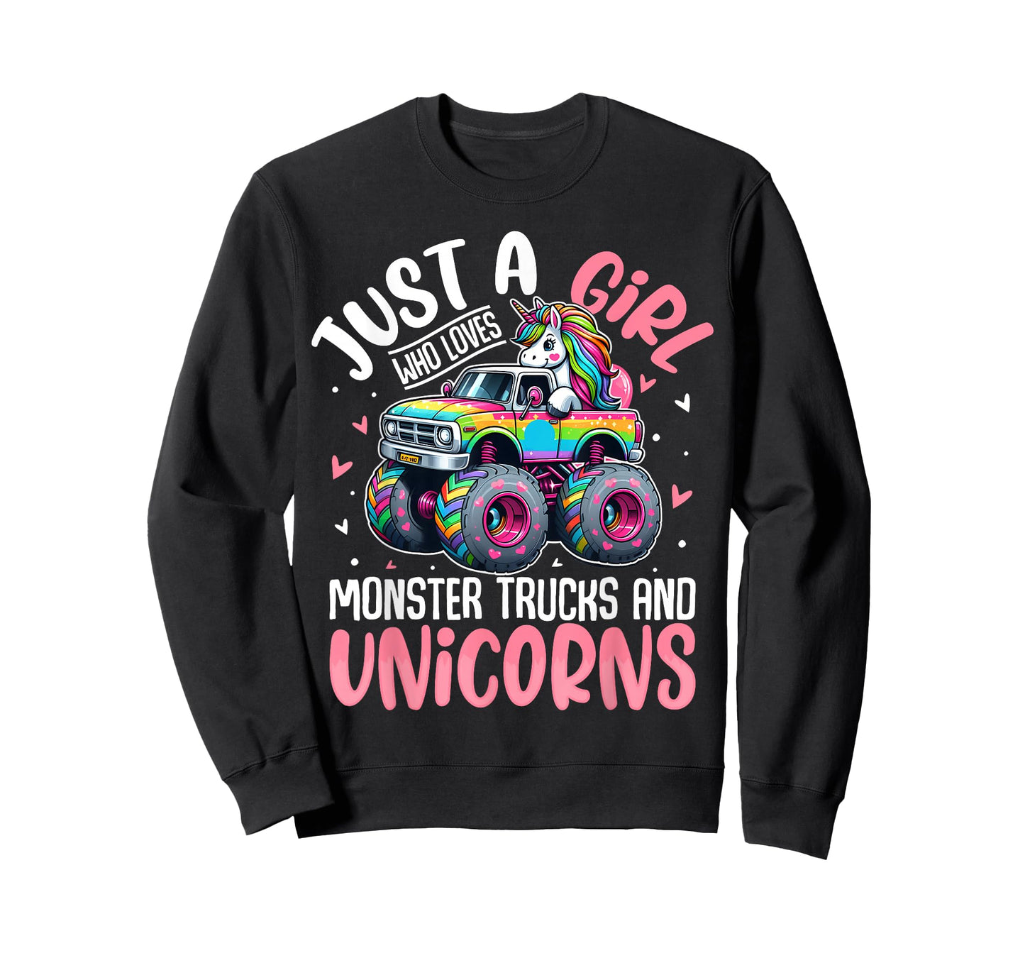 Just a Girl Who Loves Monster Trucks And Unicorns Toddler T-Shirt