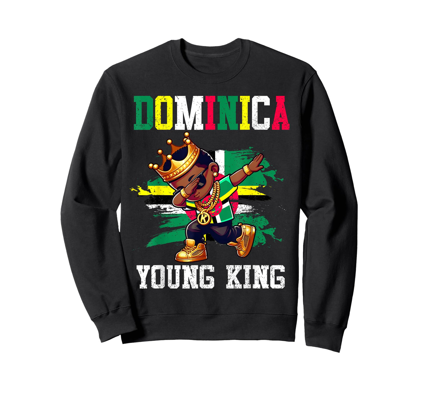 Dominica Young King Dominician Boy Proud Dominician Flag T-Shirt