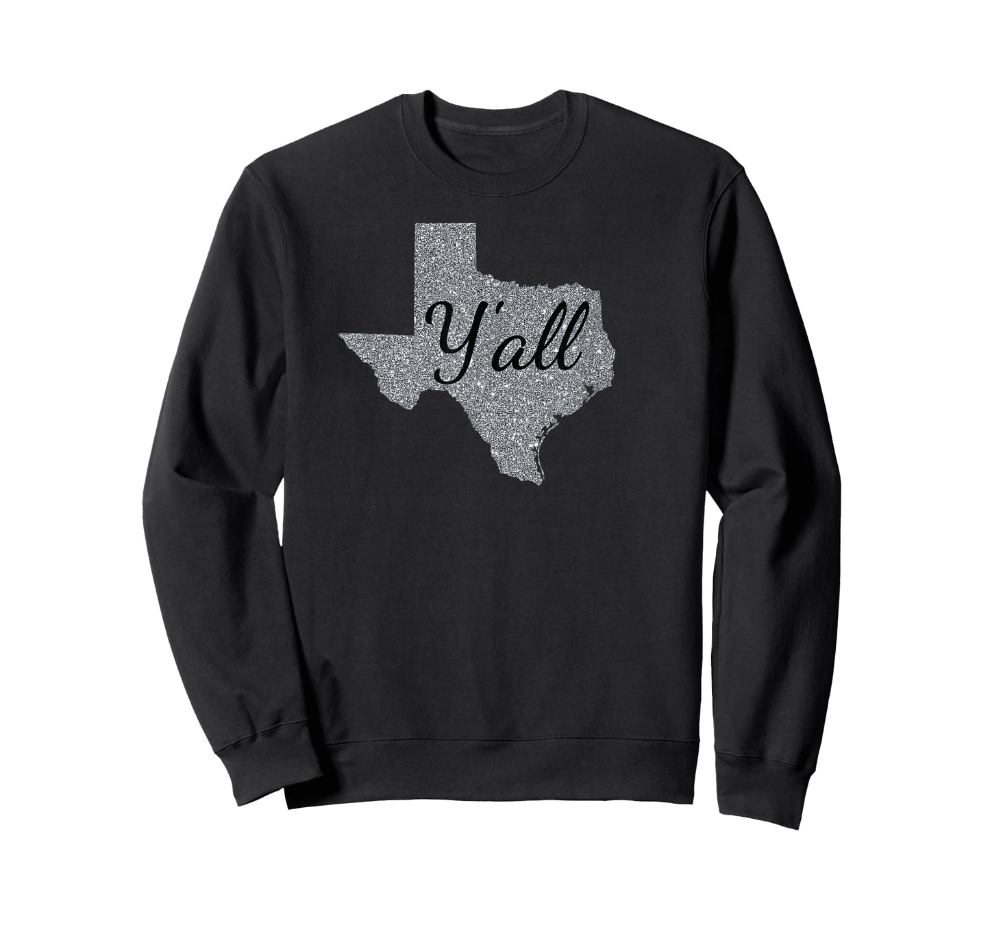 Texas Y'all Silver shiny sparkle Tee T-Shirt