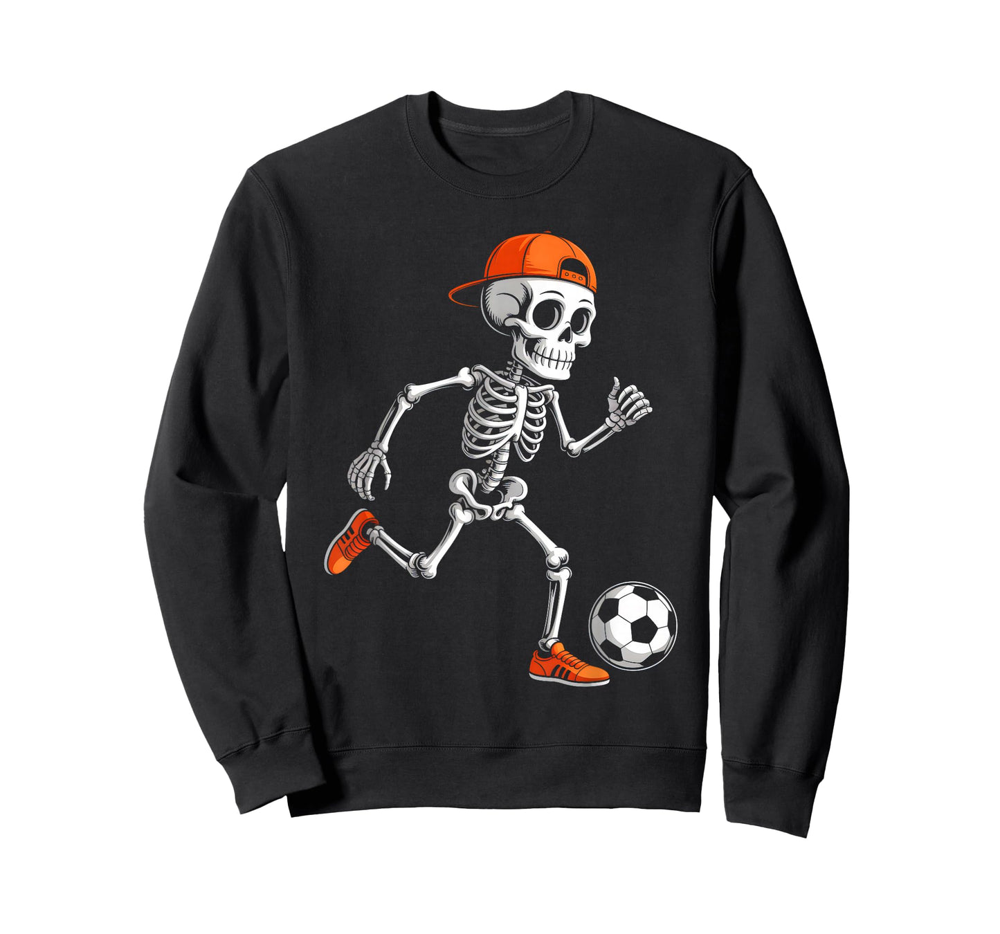 Skeleton Playing Soccer Boys Men Funny Halloween Costume T-Shirt