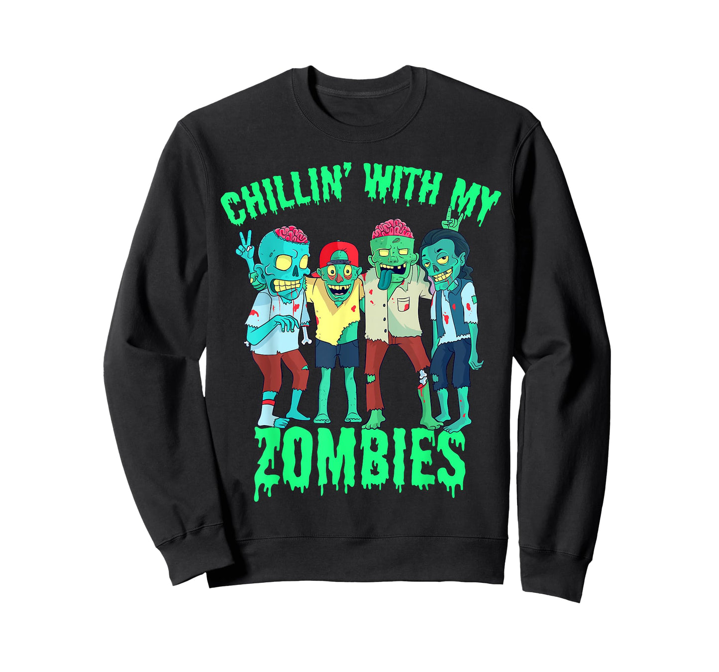 Chillin with my Zombies Halloween Boys Kids Zombie T-Shirt