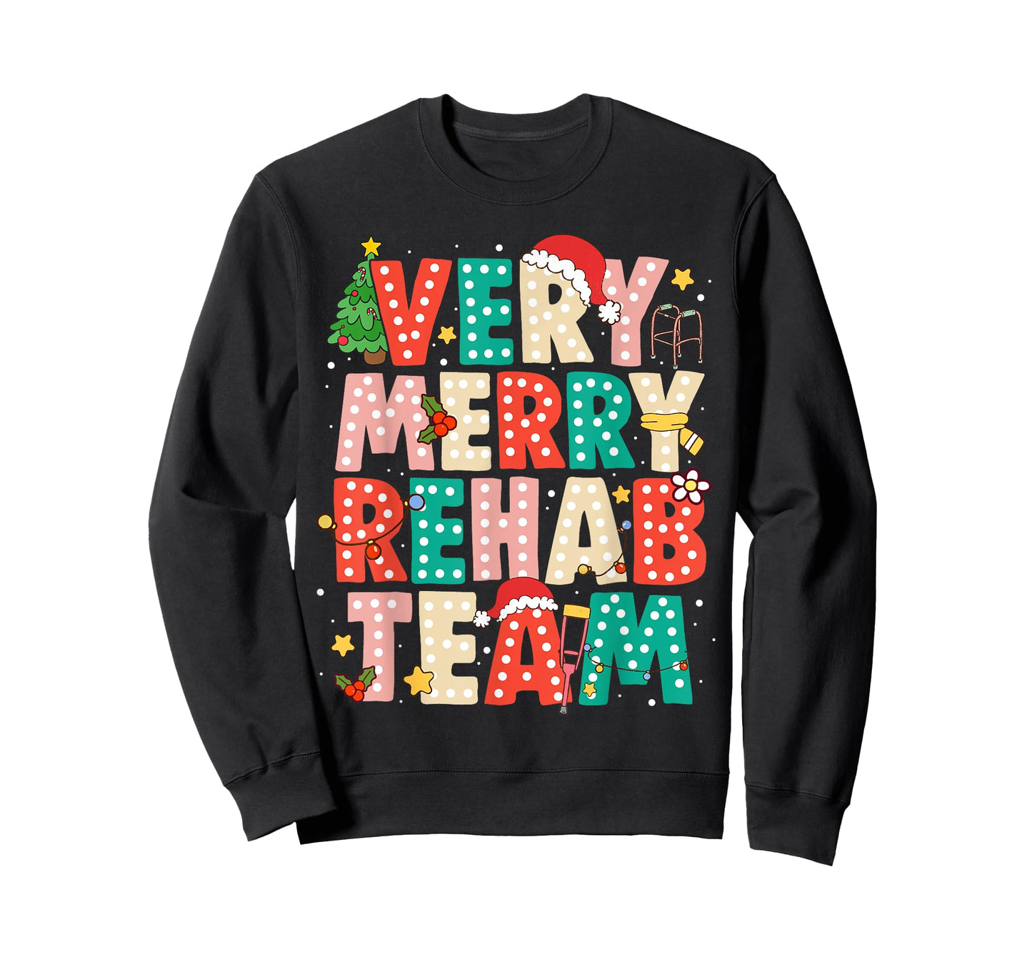 Very Merry Rehab Team Xmas Therapy Squad Slp Ot Pt T-Shirt