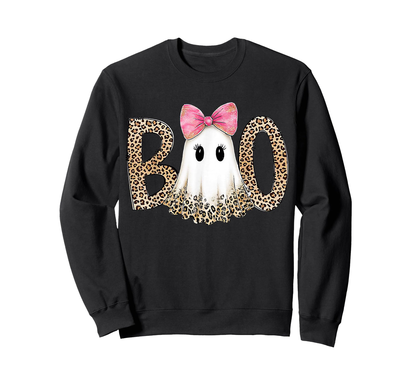 Preppy Leopard Ghost Boo Halloween T-Shirt