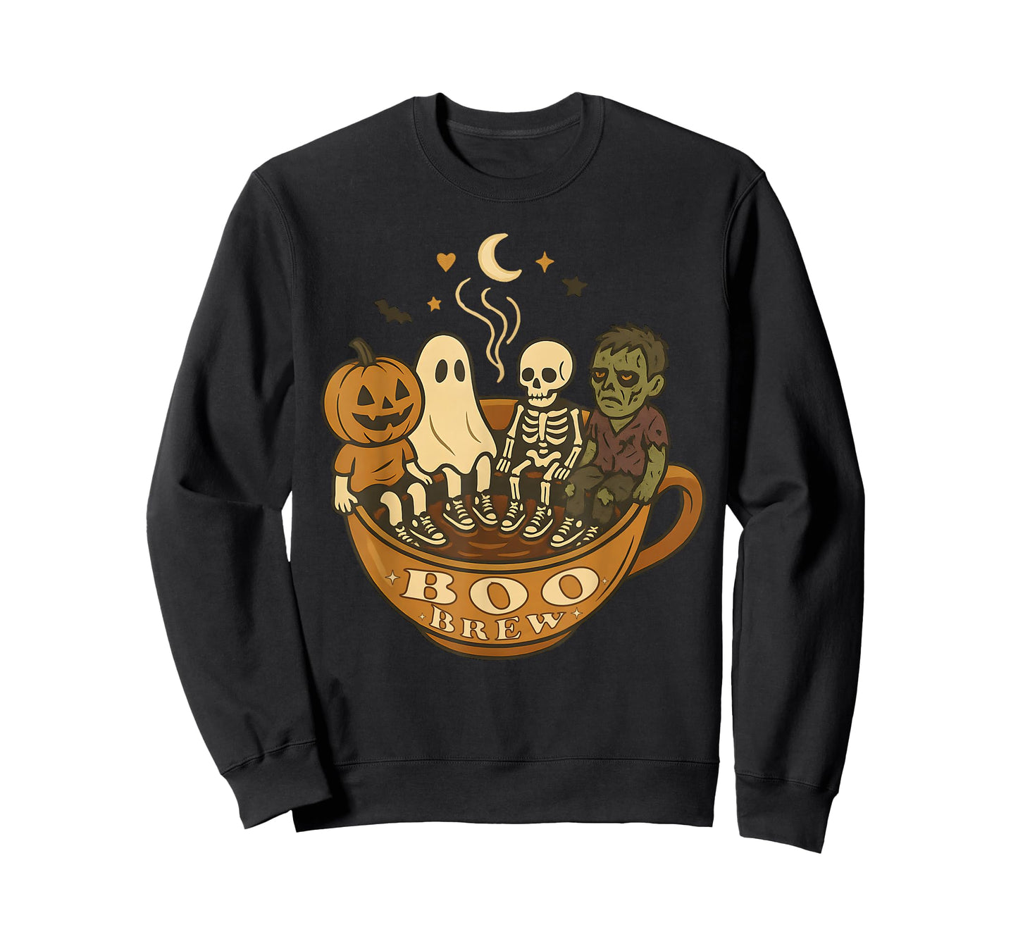 Boo Brew Halloween Barista Coffee Ghost Zombie Skeleton Cute T-Shirt