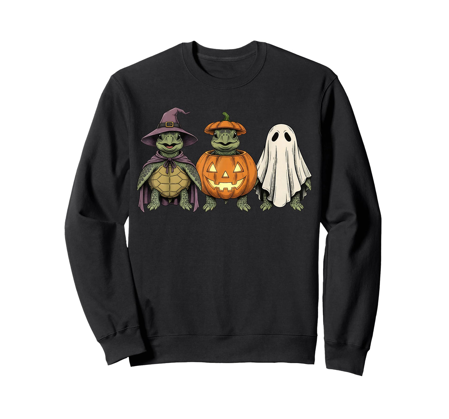 Spooky Ghost Sea Turtle Lover Pumpkin Halloween T-Shirt