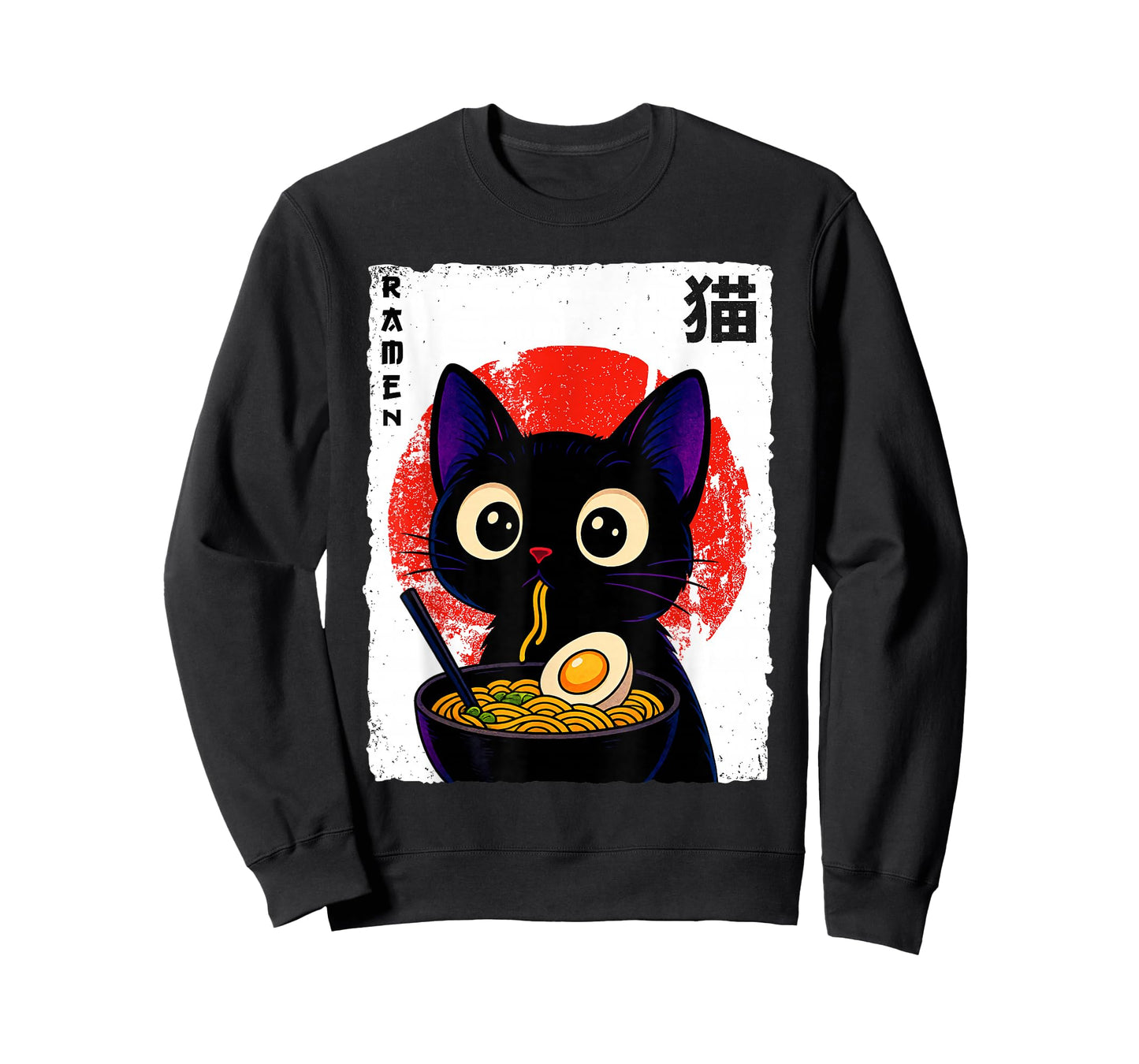 Kawaii Anime Cat Ramen Funny Graphic Tees Men Women Kids T-Shirt