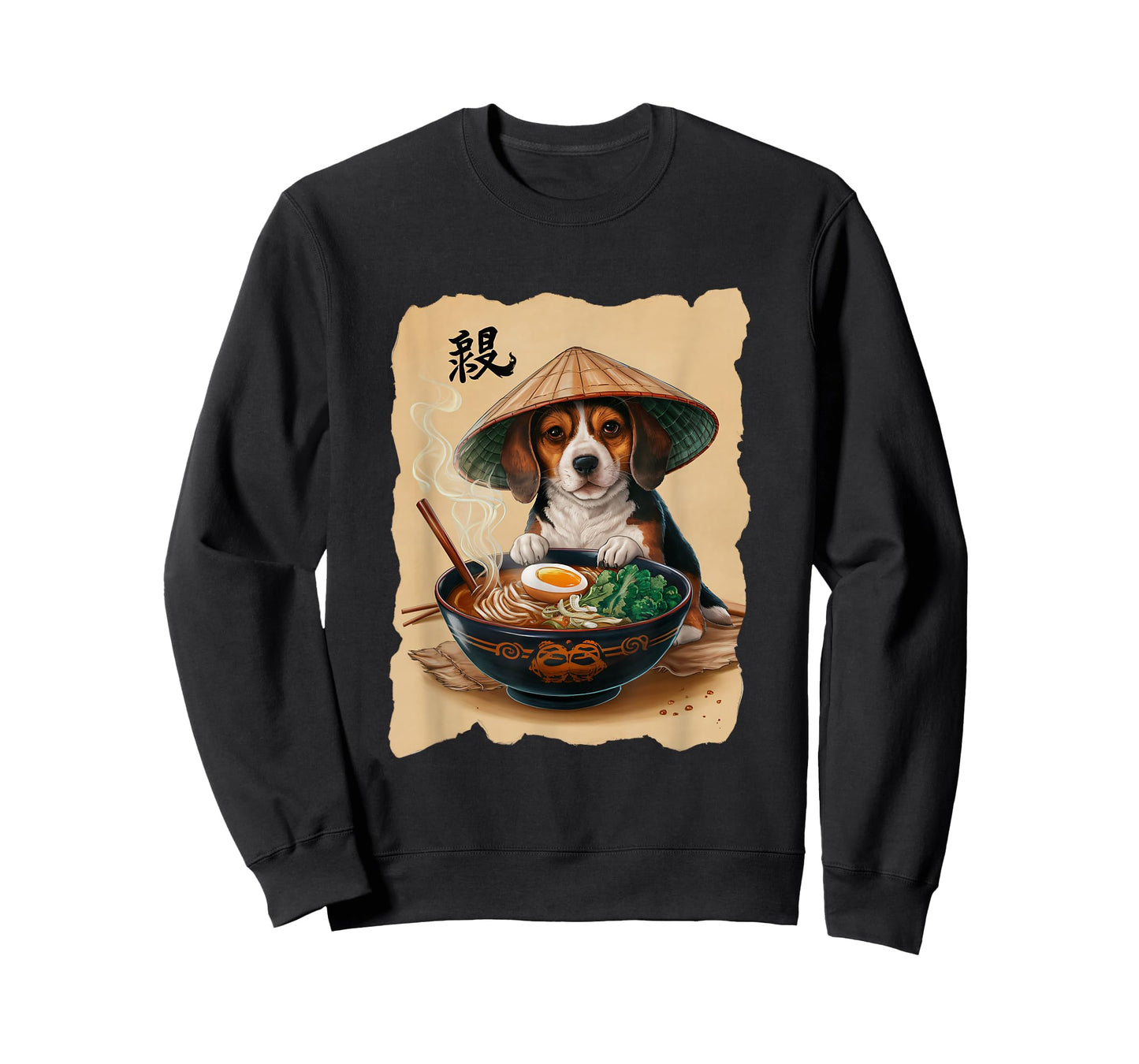 Men Woman Kawaii Eating Ramen Japanese Beagle T-Shirt