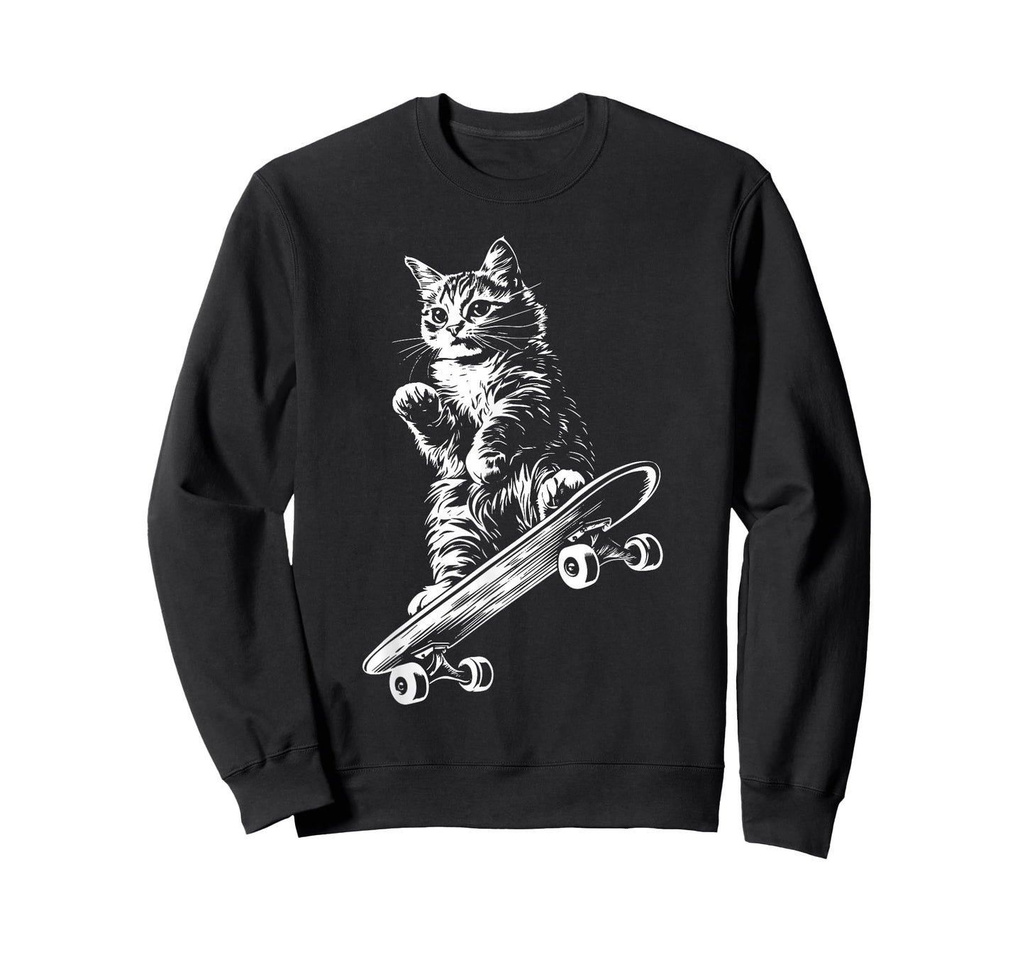 Funny Cat Skateboard Skater Graphic T-Shirt