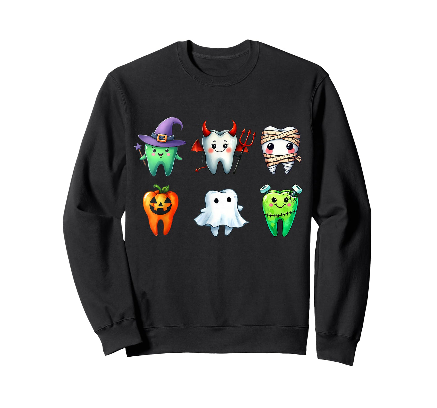 Teeth Ghost Pumpkin Witch Cute Dental Halloween Dentist T-Shirt