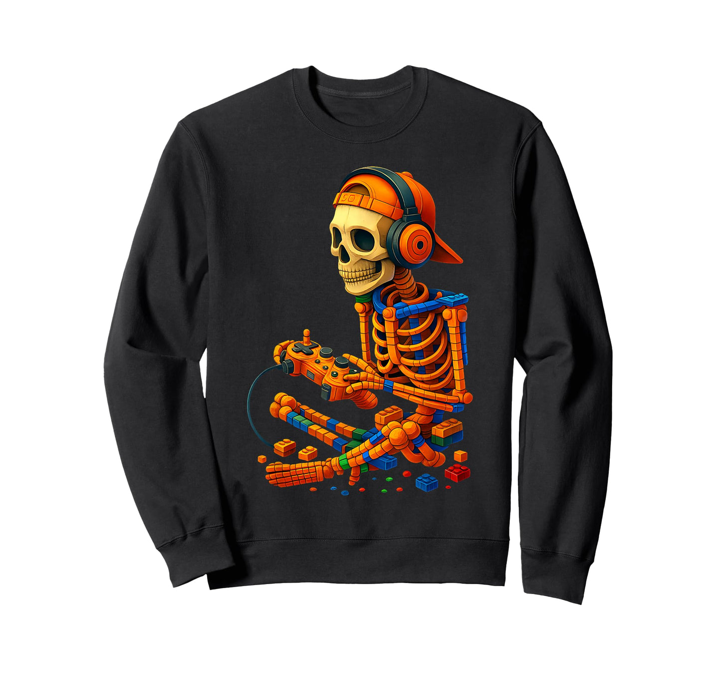Halloween Skeleton Gamer Video Gaming Master Builder Boys T-Shirt