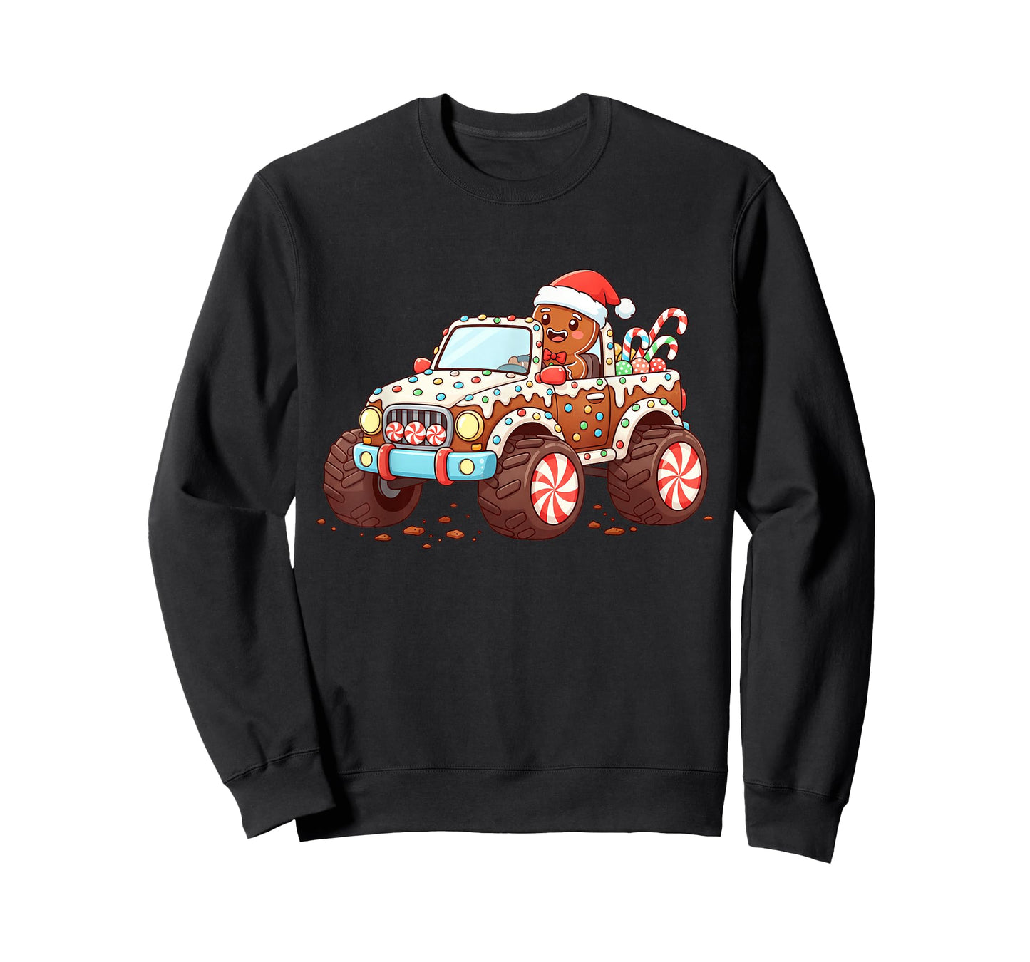 Gingerbread Xmas Candy Truck Funny Christmas Baking Kid Boys T-Shirt