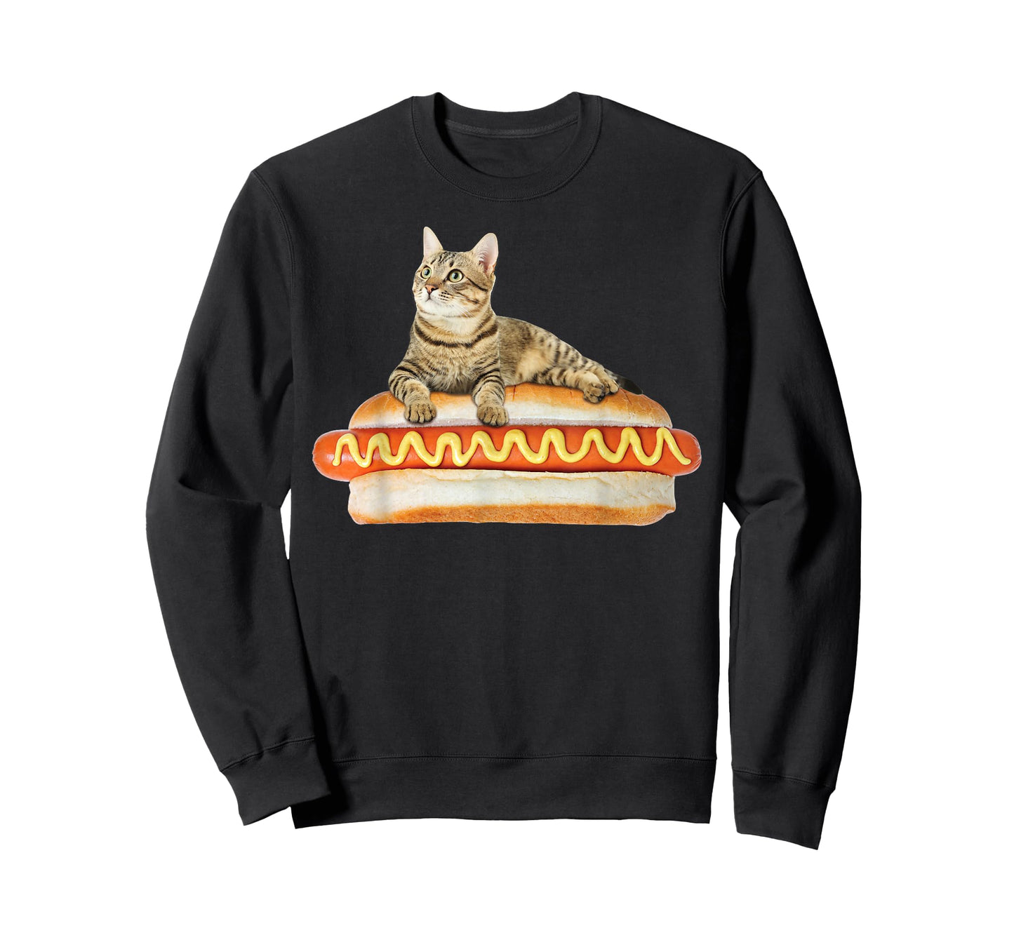 Funny Hot Dog Cat Tshirt by Zany Brainy, Cute Kitty Food Tee T-Shirt