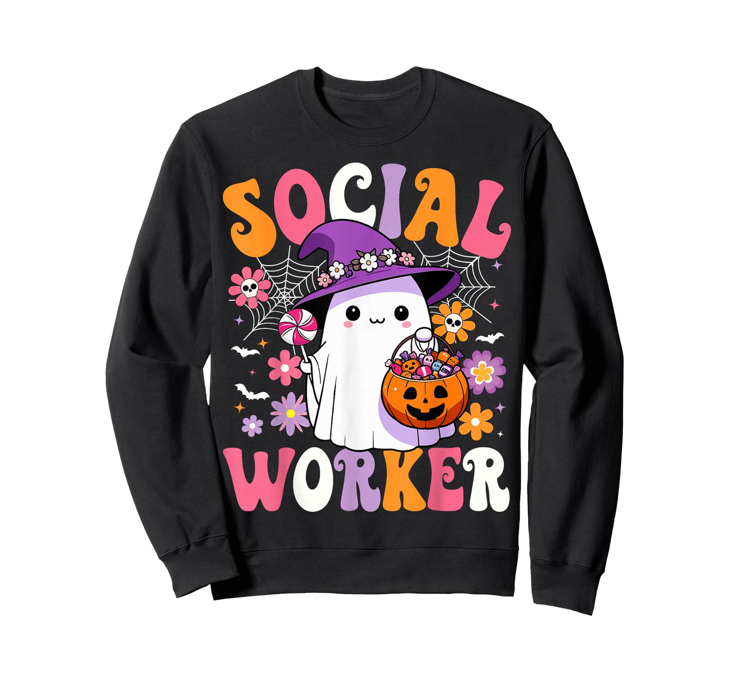 Halloween Social Worker Ghost Cute Social Worker Halloween T-Shirt