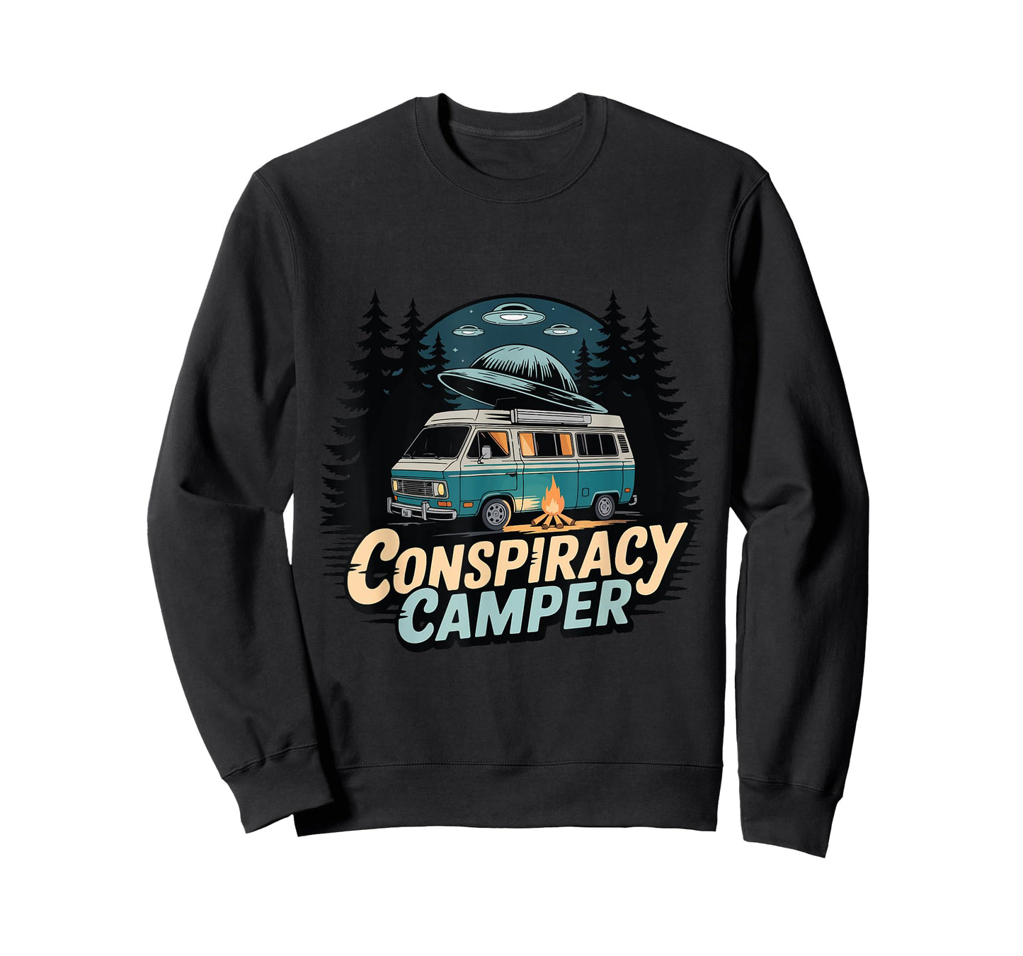 Camping UFO Believer Alien Conspiracy I Want To Believe T-Shirt